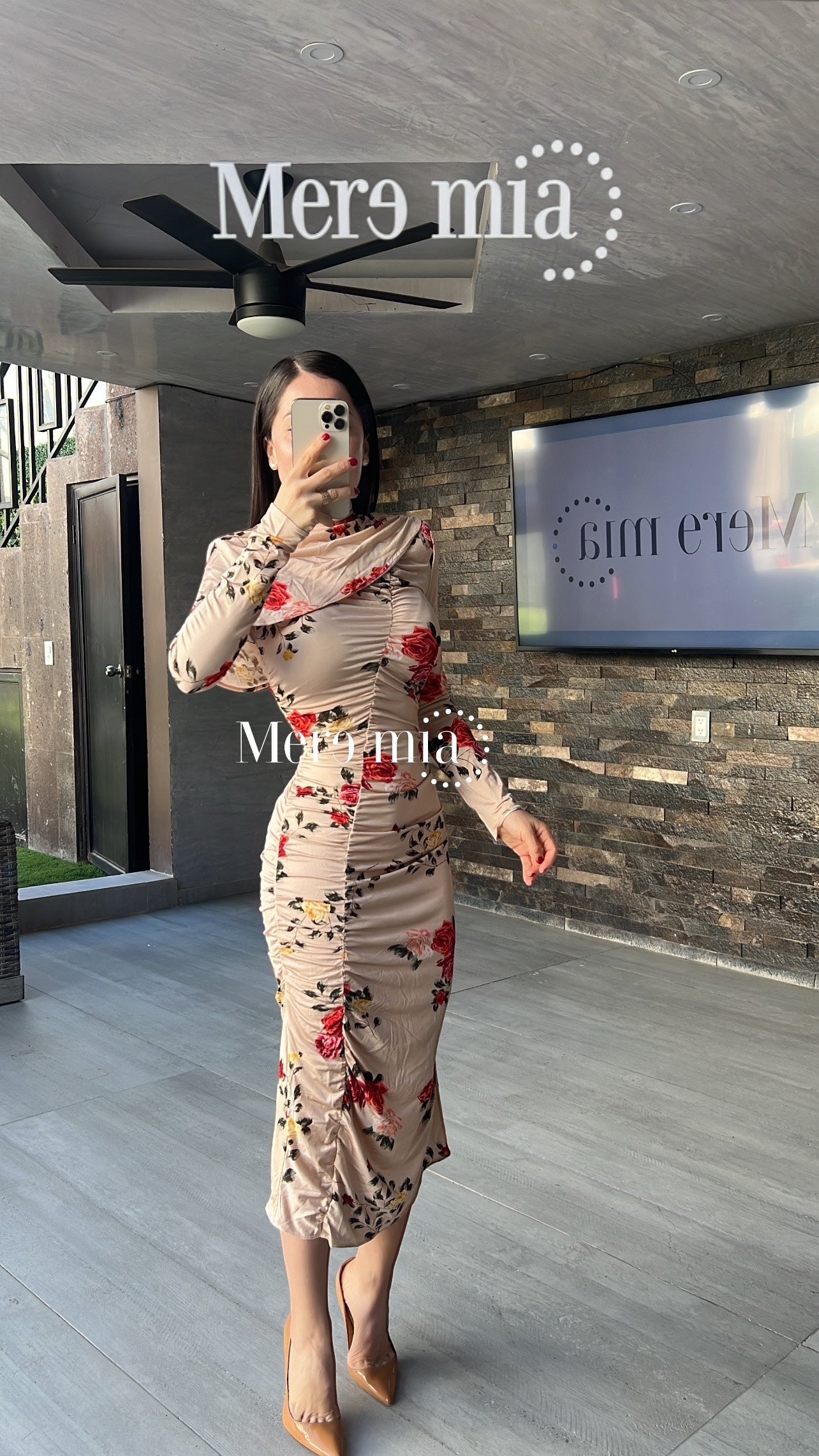 Vestido plisado flores