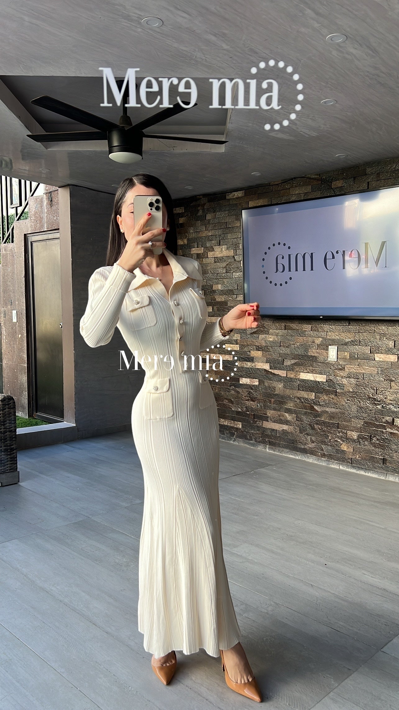 Vestido ivory cuello ml