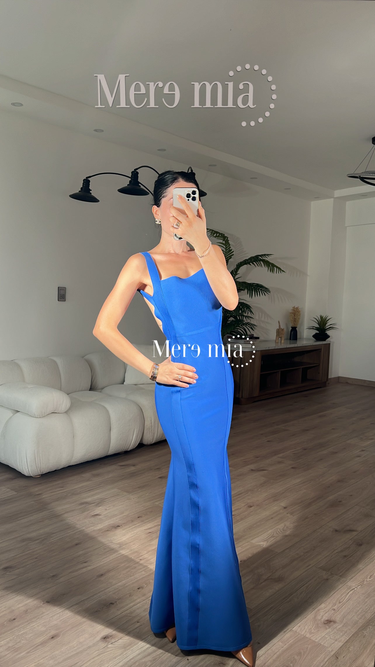 Vestido azul espalda