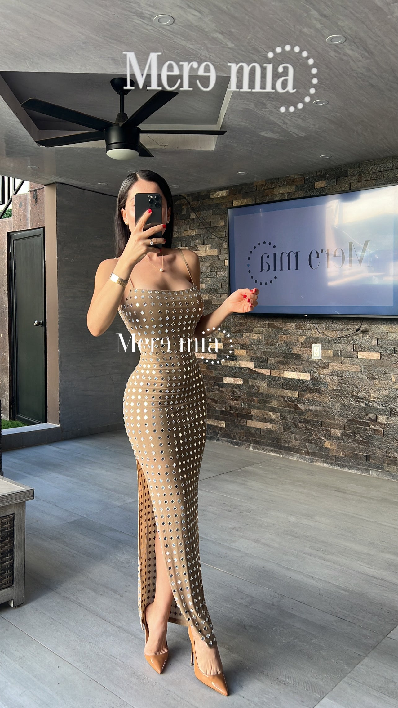 Vestido moka rombo plata