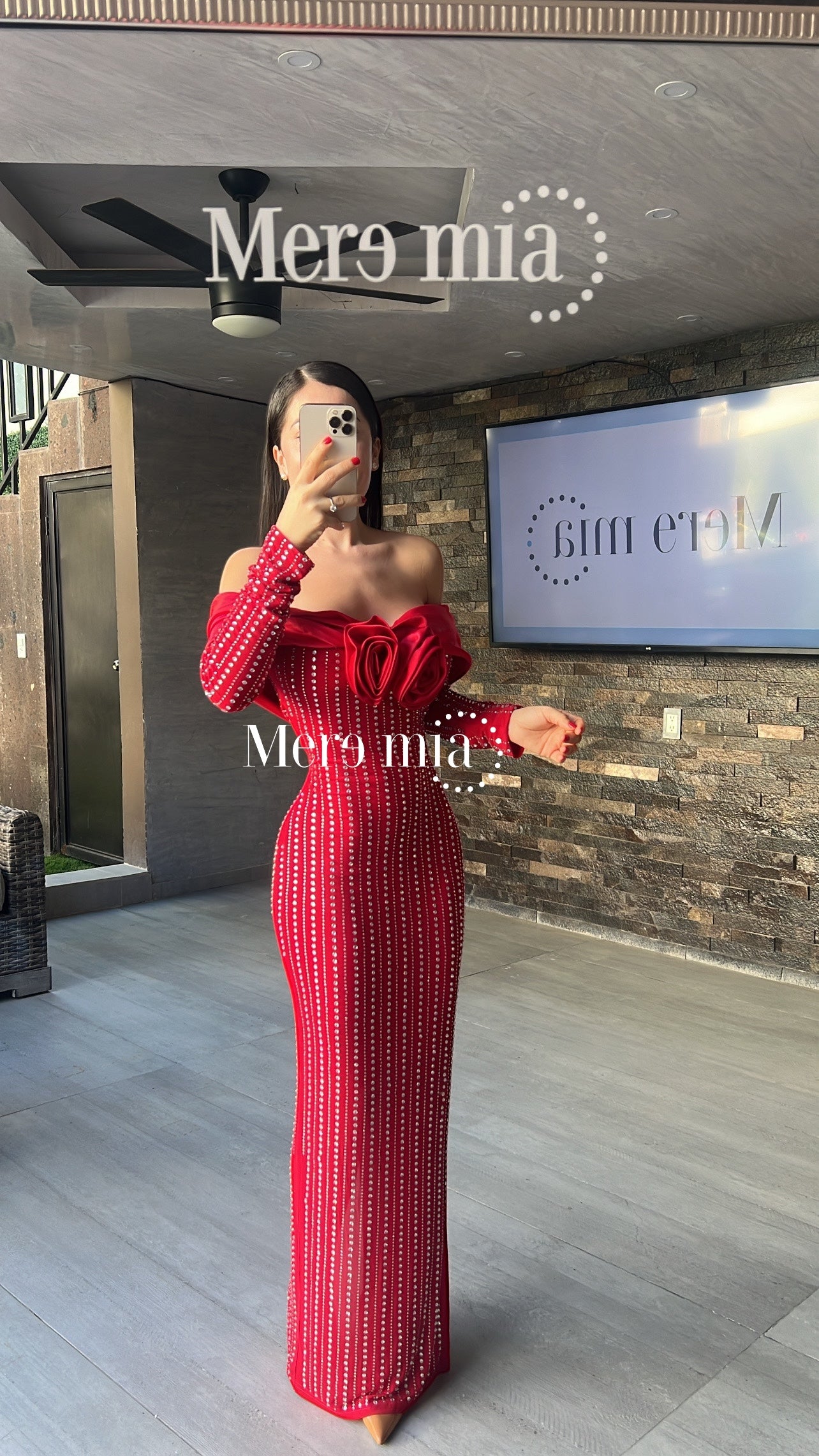 Vestido rojo plata apl ml