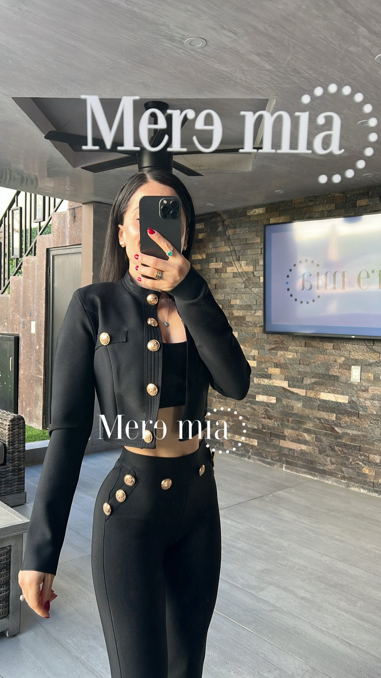 Cardigan negro botones