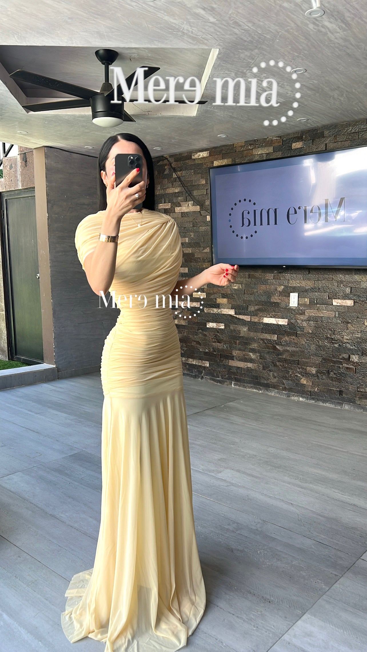 Vestido plisado chal