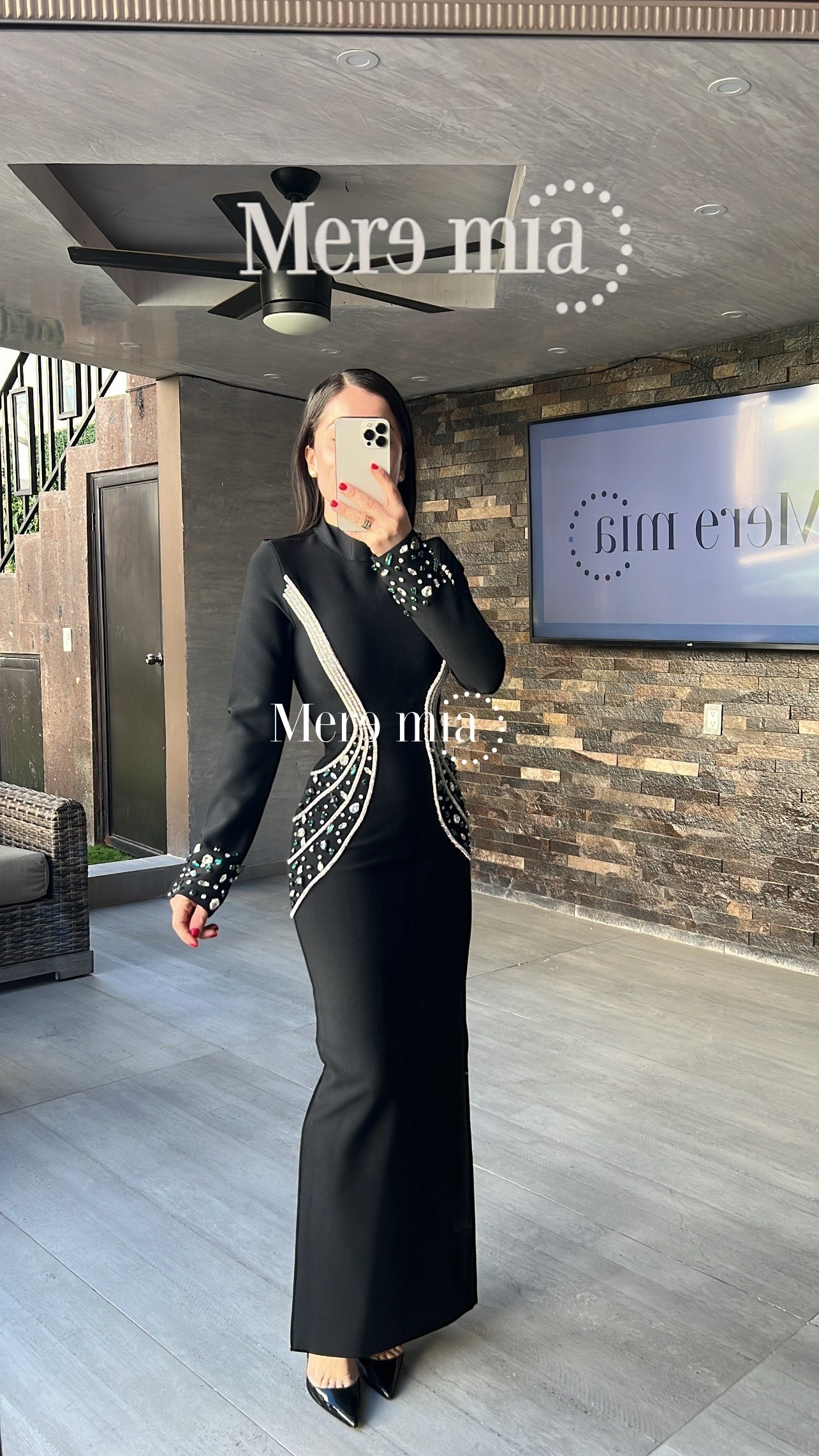 Vestido negro apl ray