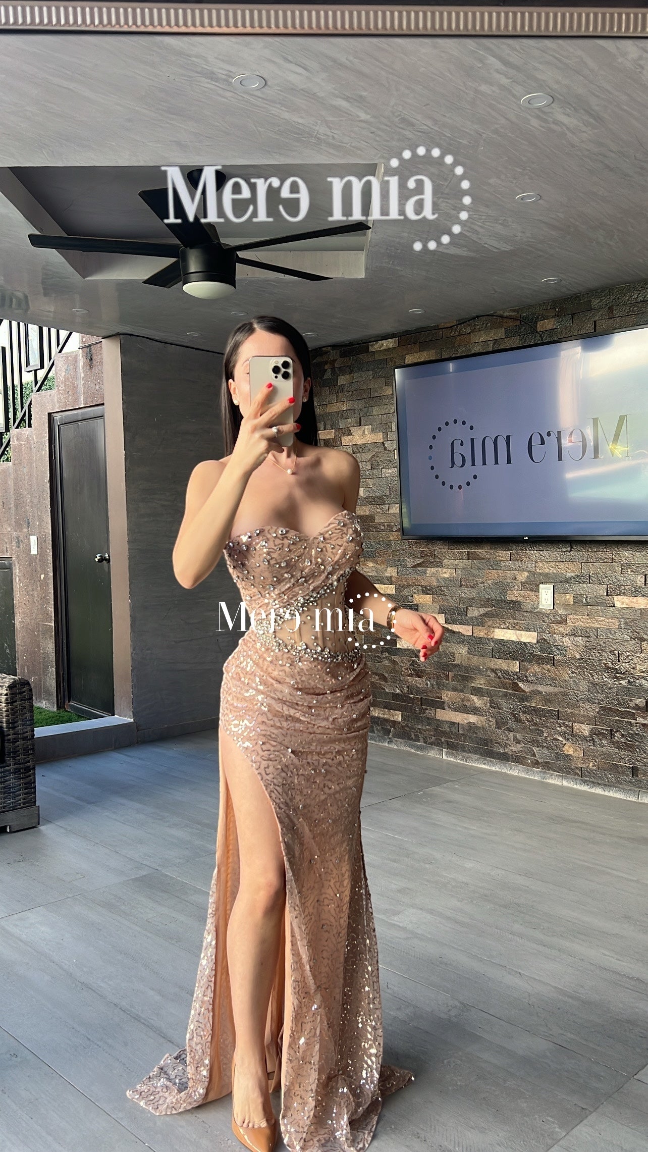 Vestido cobre lent malla