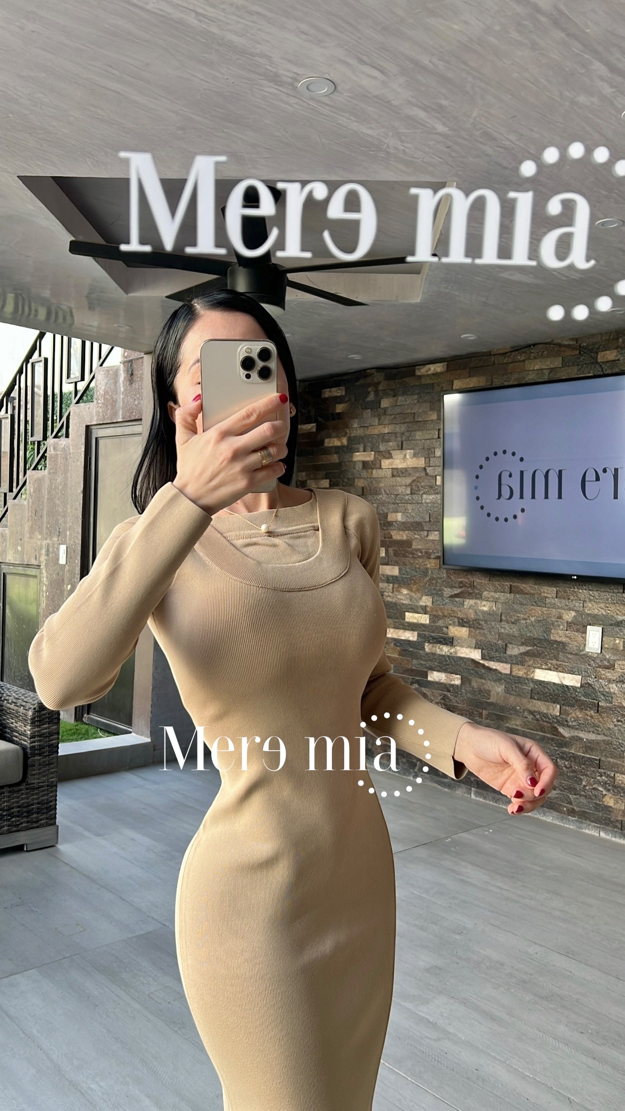 Vestido beige rayado ml