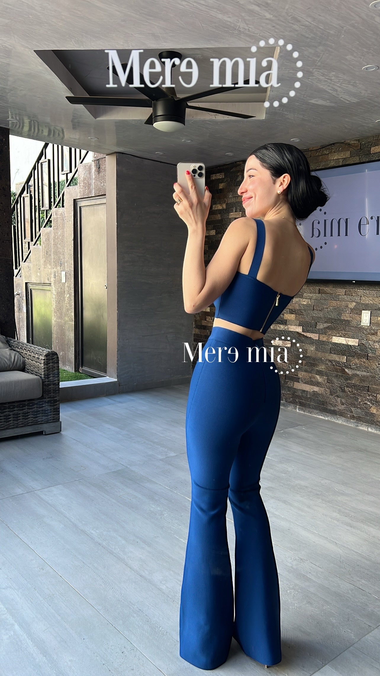 Top azul marino
