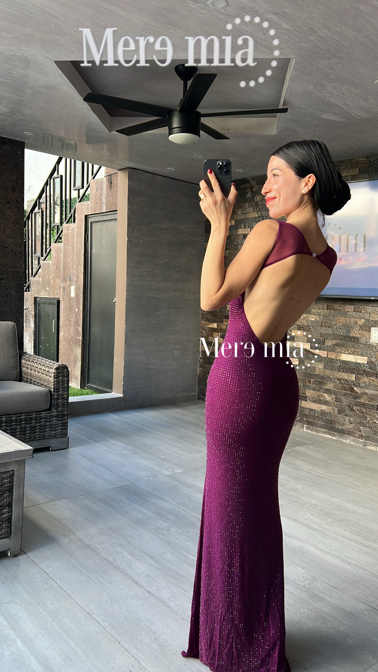 Vestido uva puntos malla