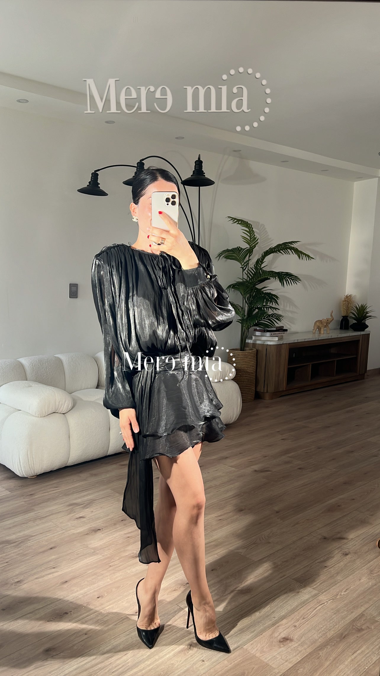 Vestido negro olanes