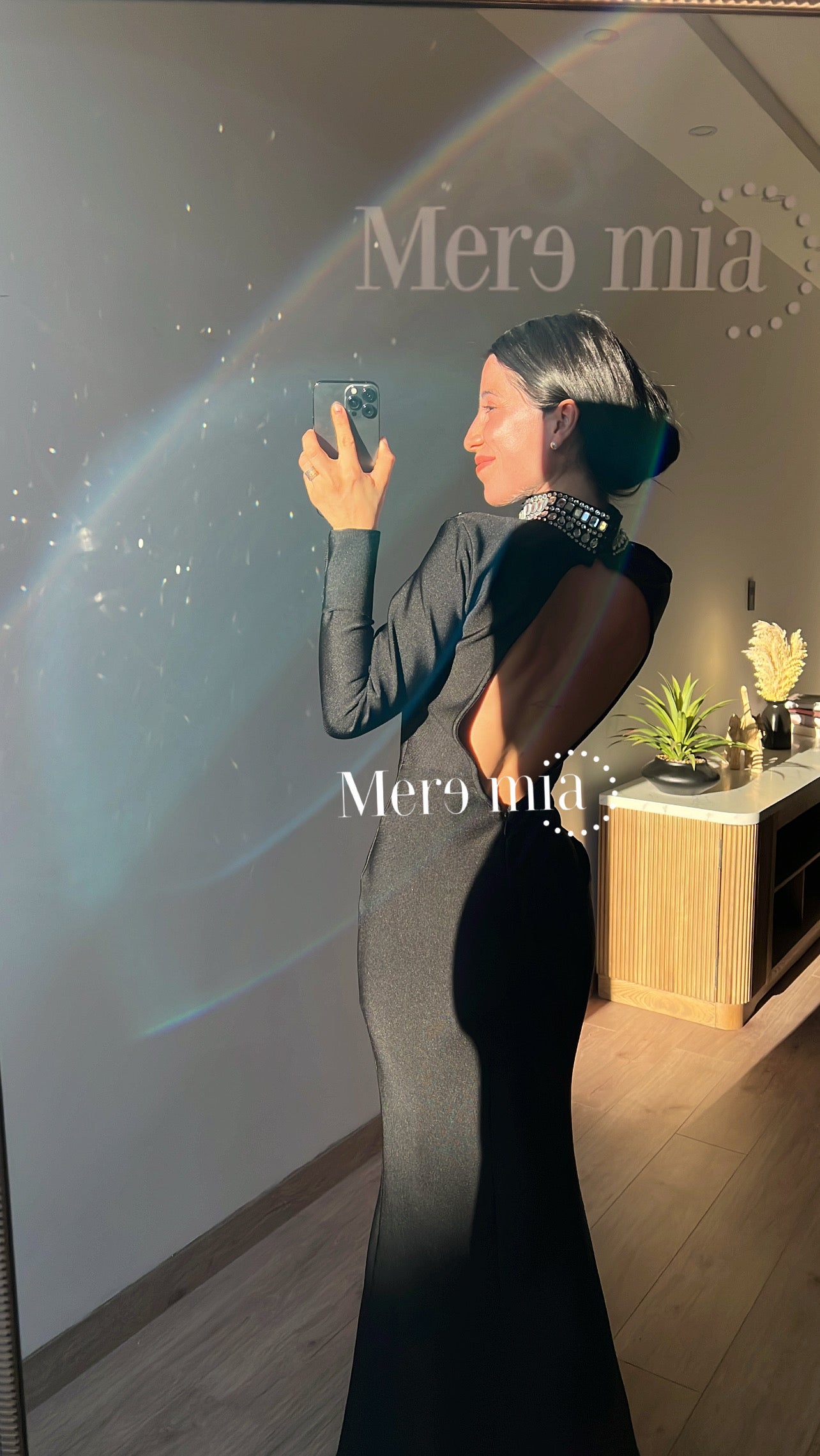 Vestido negro collar cuello