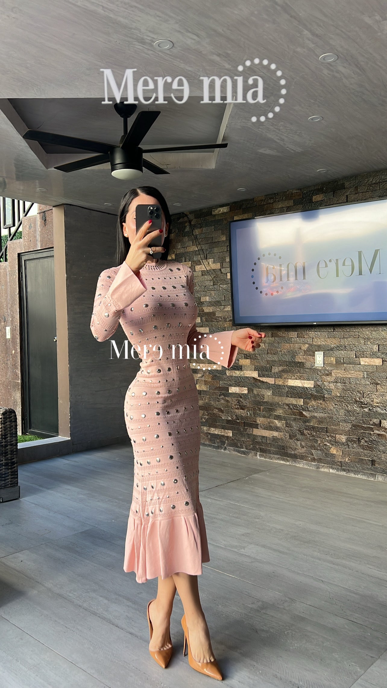 Vestido rosa estoperoles