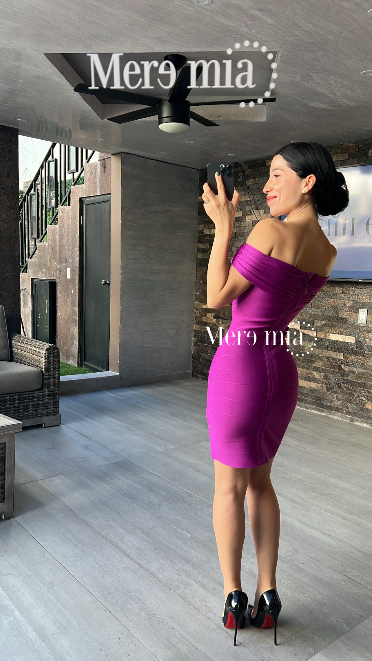 Vestido Lila Off-Shoulder