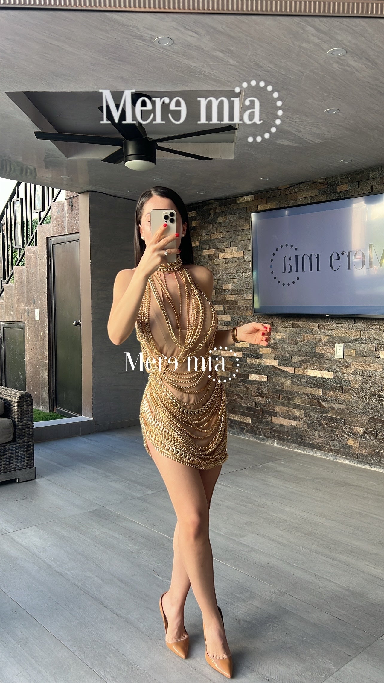 Vestido cadenas cuello