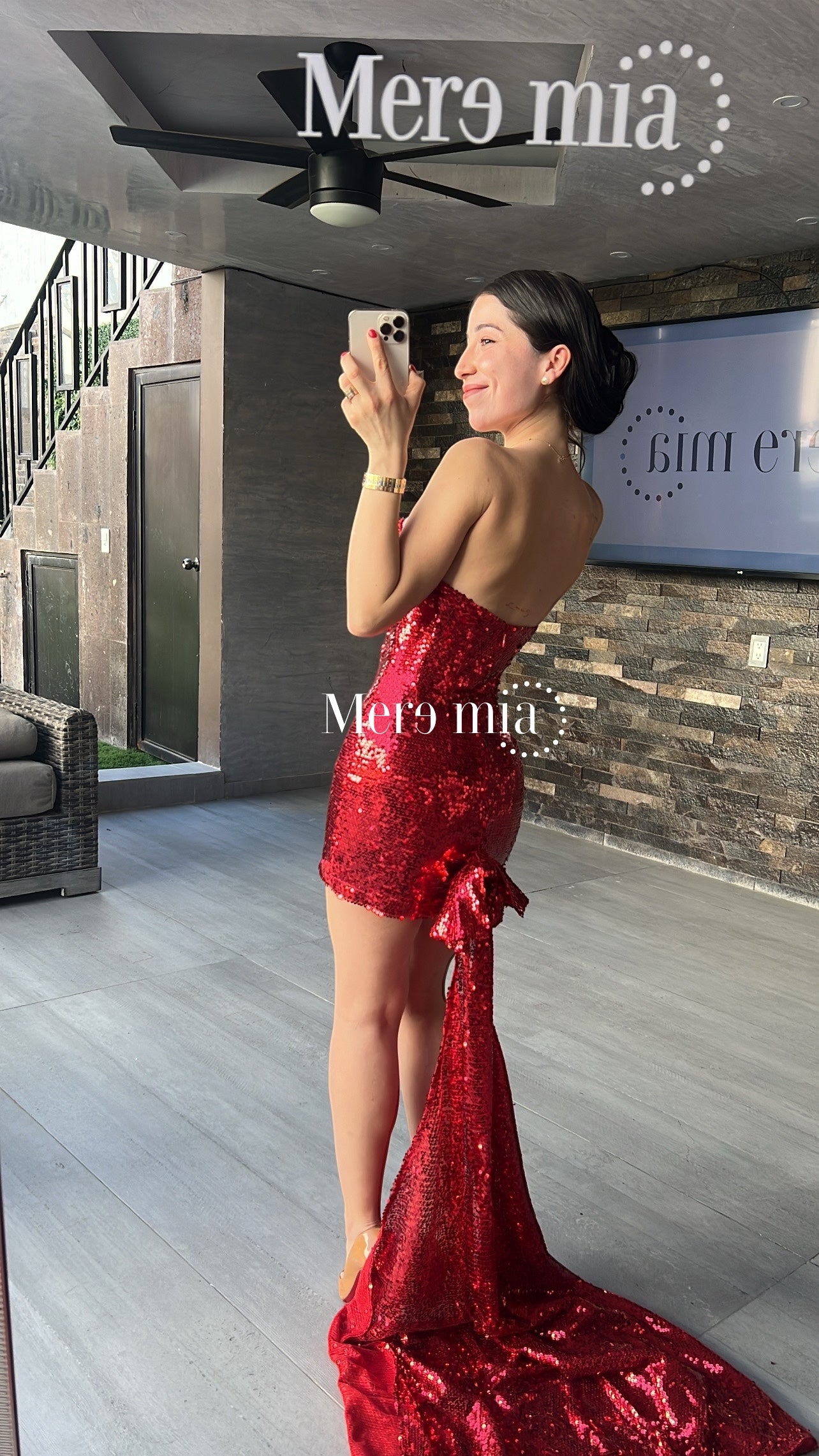 Vestido rojo moño lent