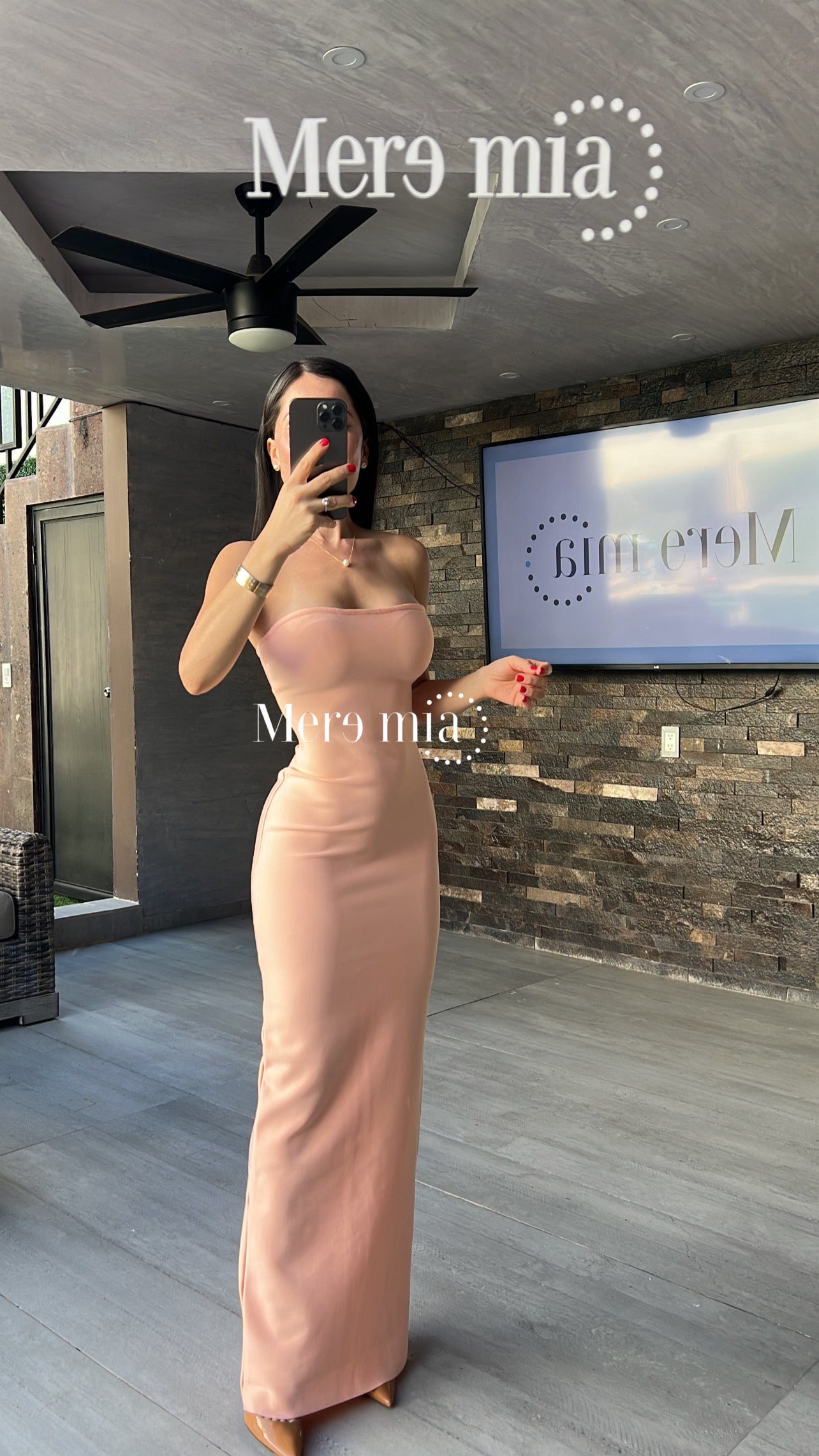 Vestido melon strapp liso