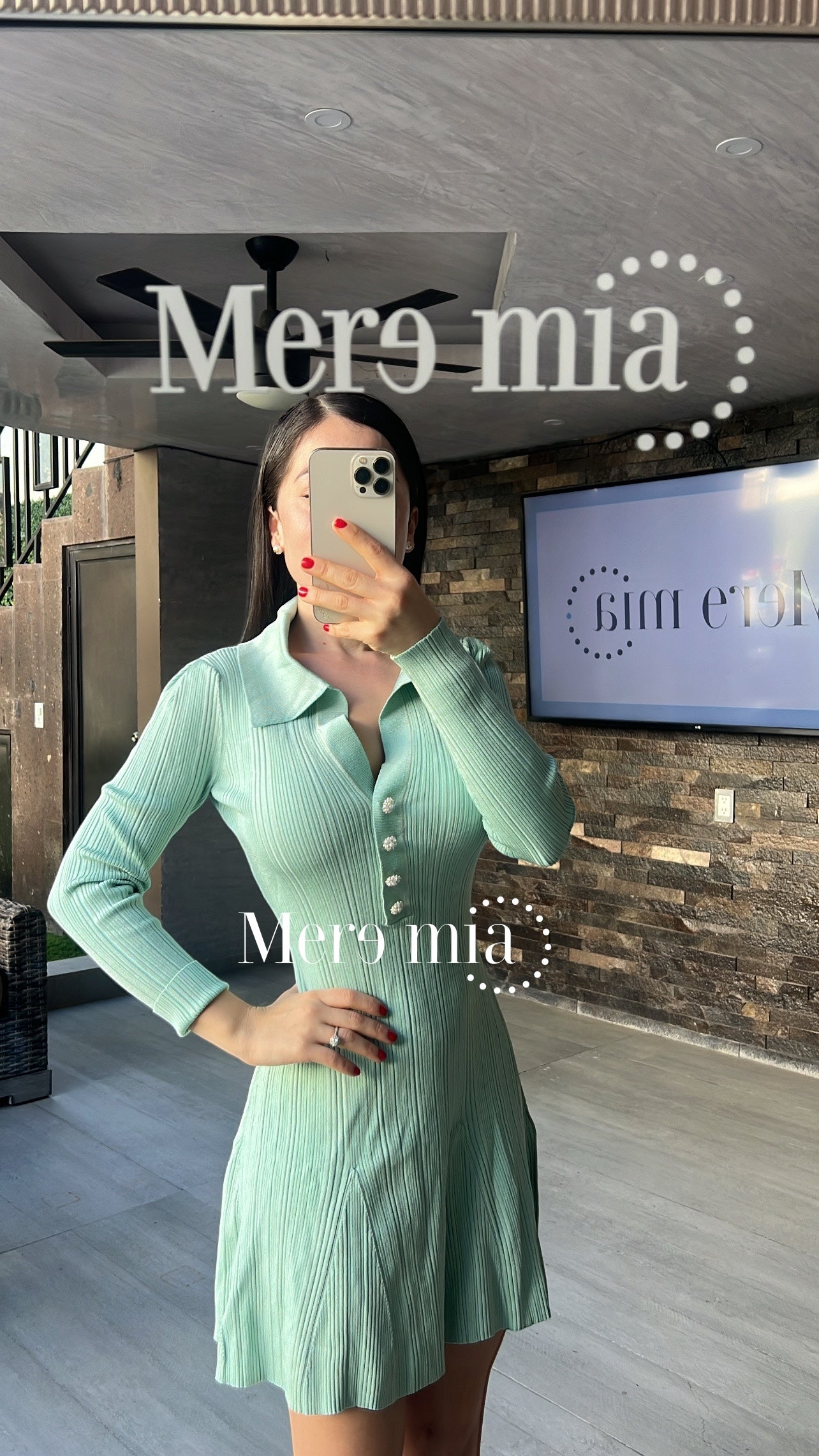 Vestido azul rayado corto