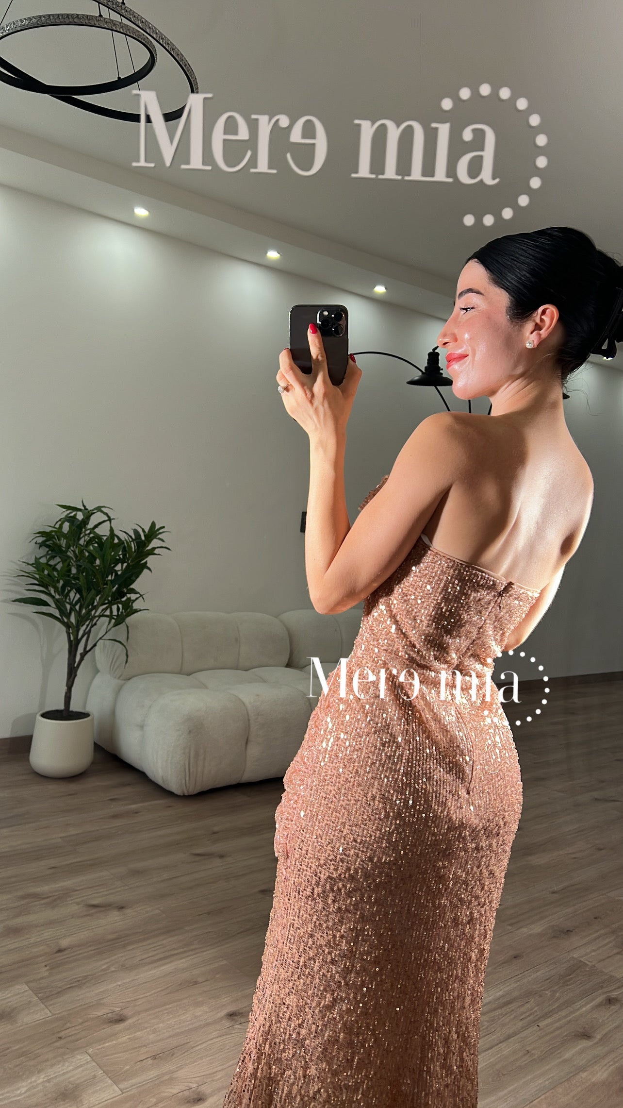 Vestido rose gold lentejuelas