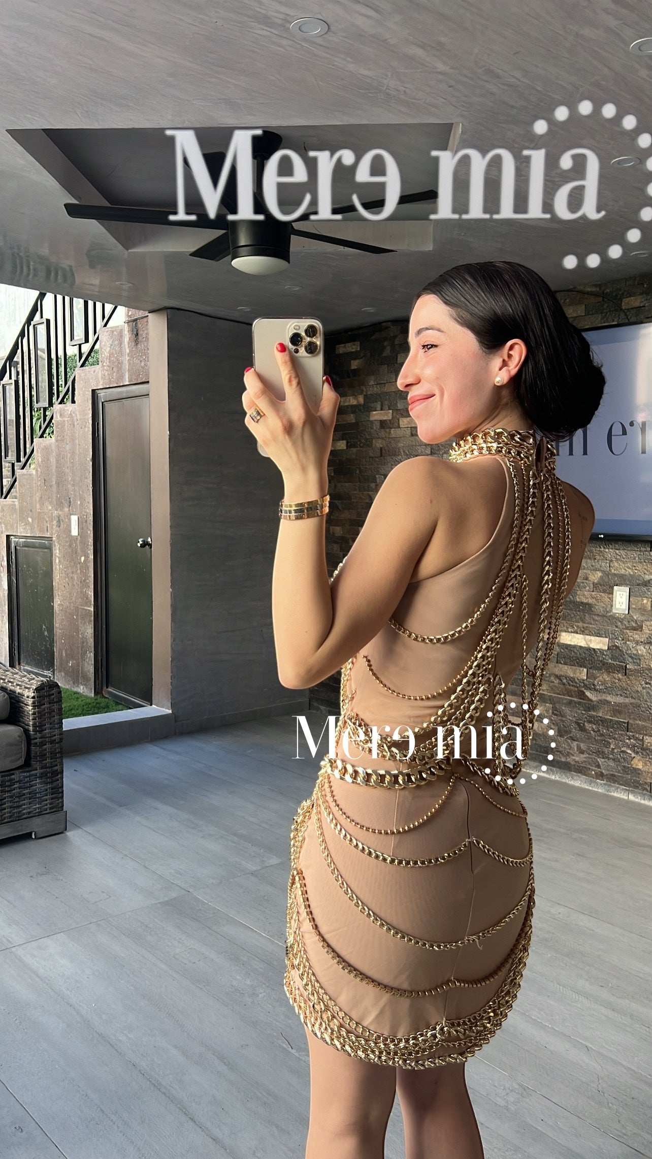 Vestido cadenas cuello