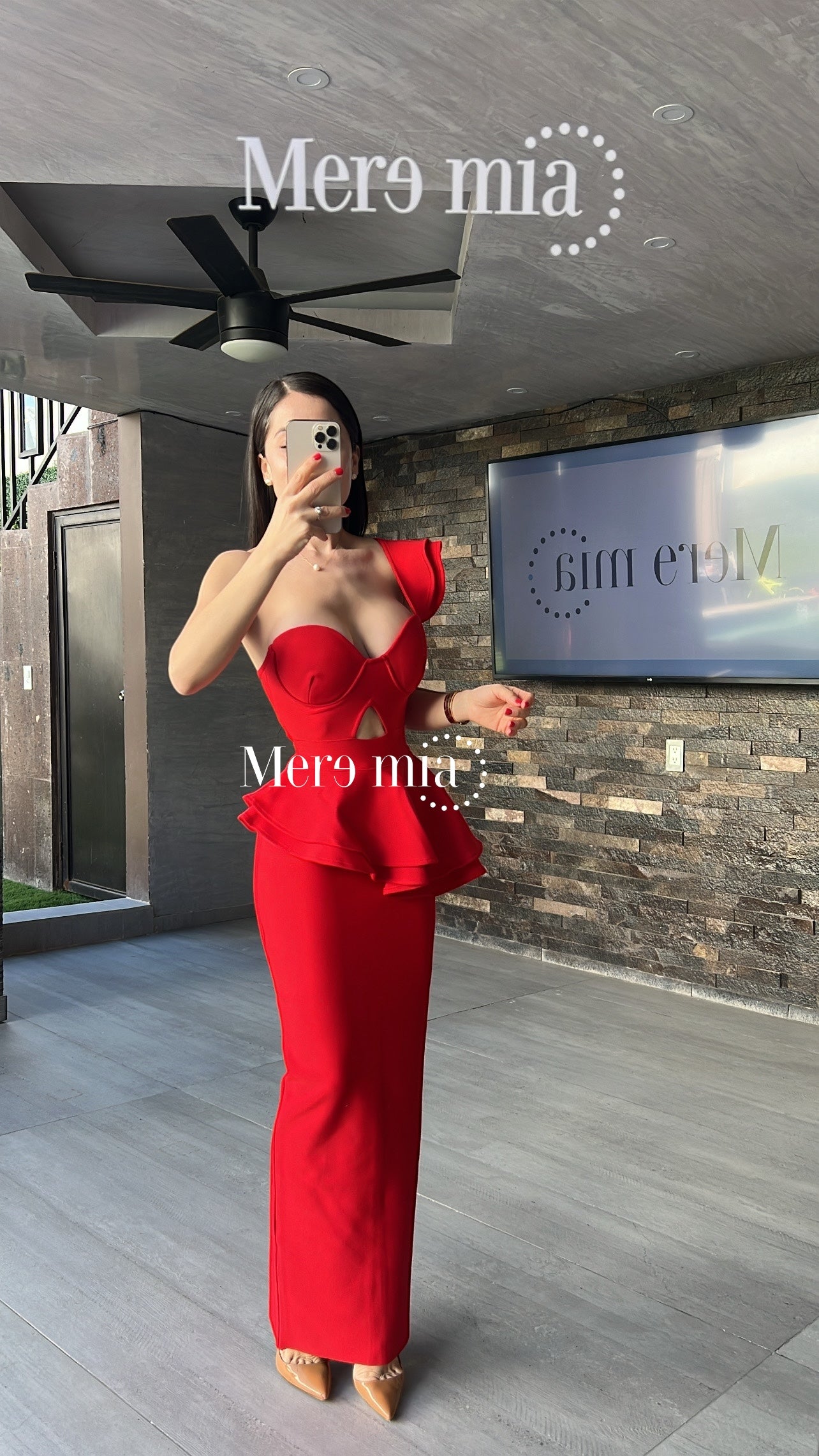 Vestido rojo esc hombro