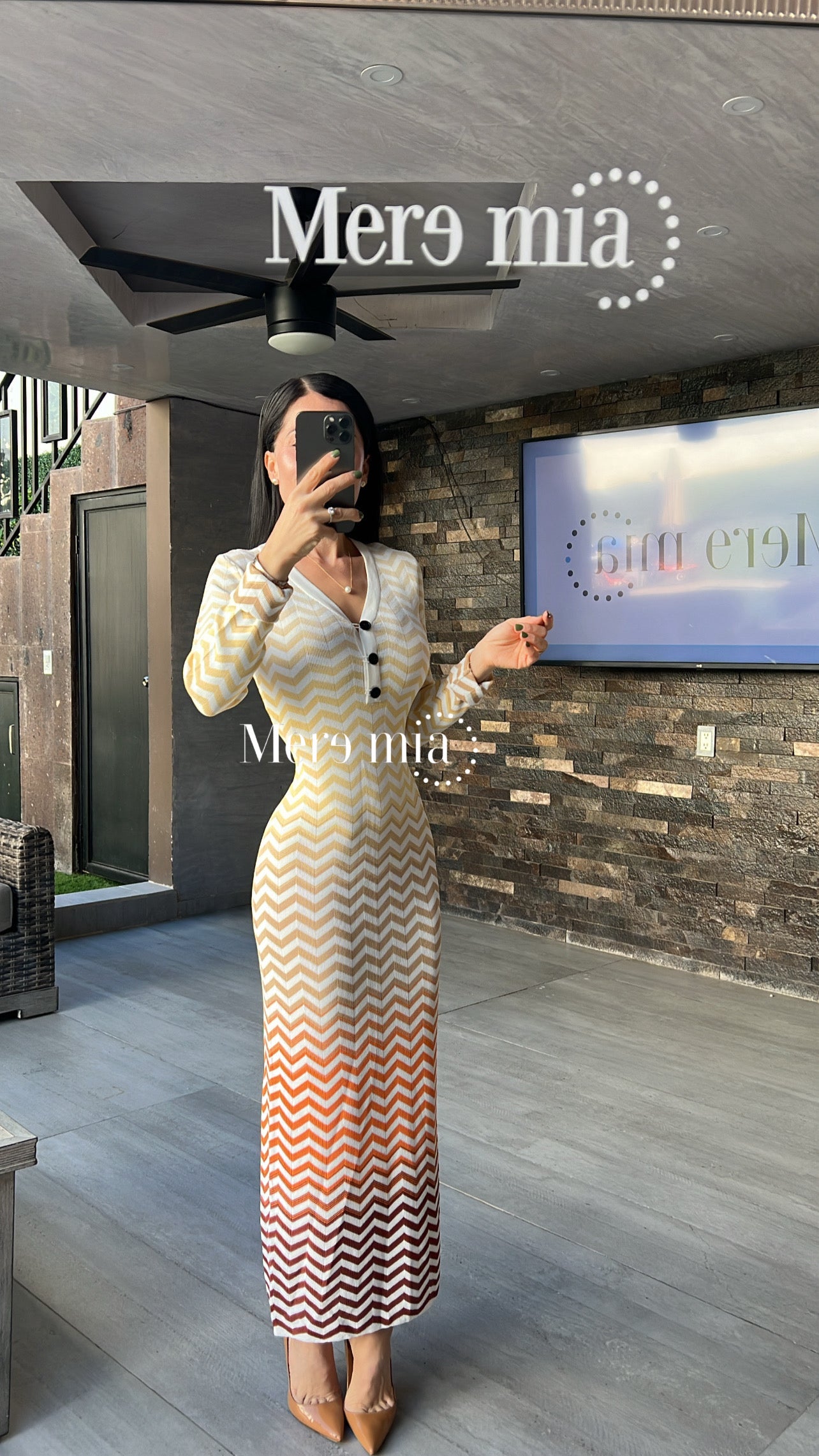 Vestido zic zac naranja