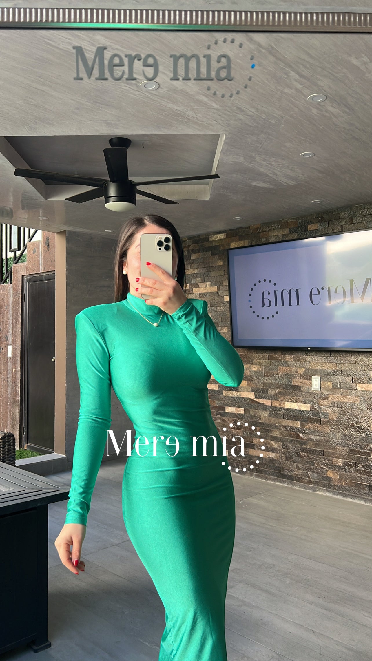 Vestido verde stretch