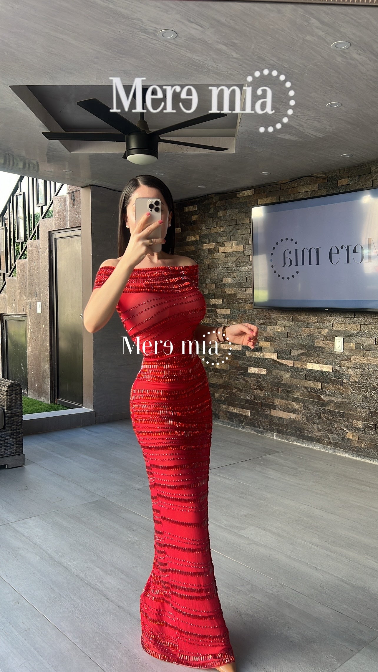 Vestido rojo apl malla