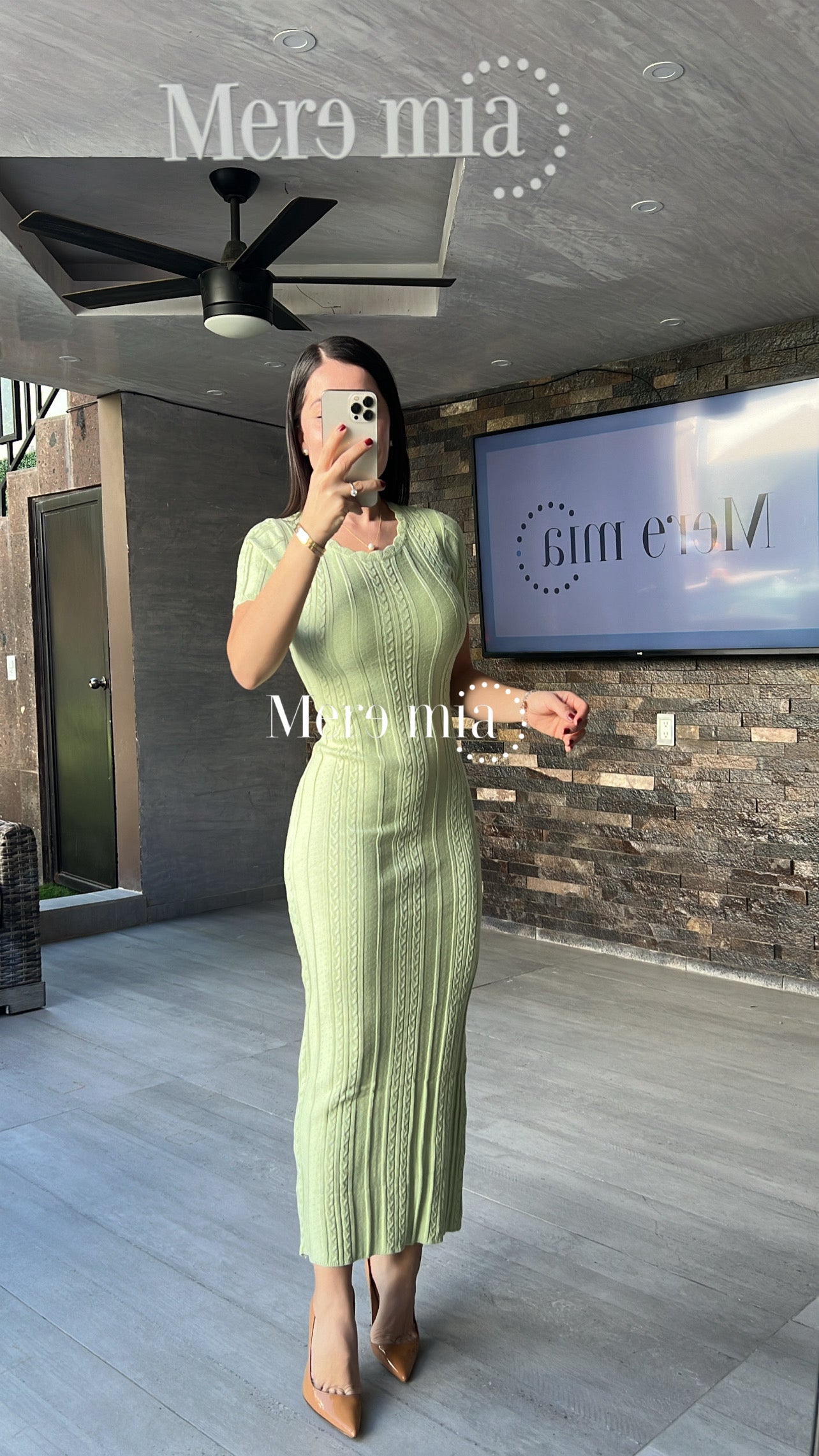 Vestido verde mc rayas