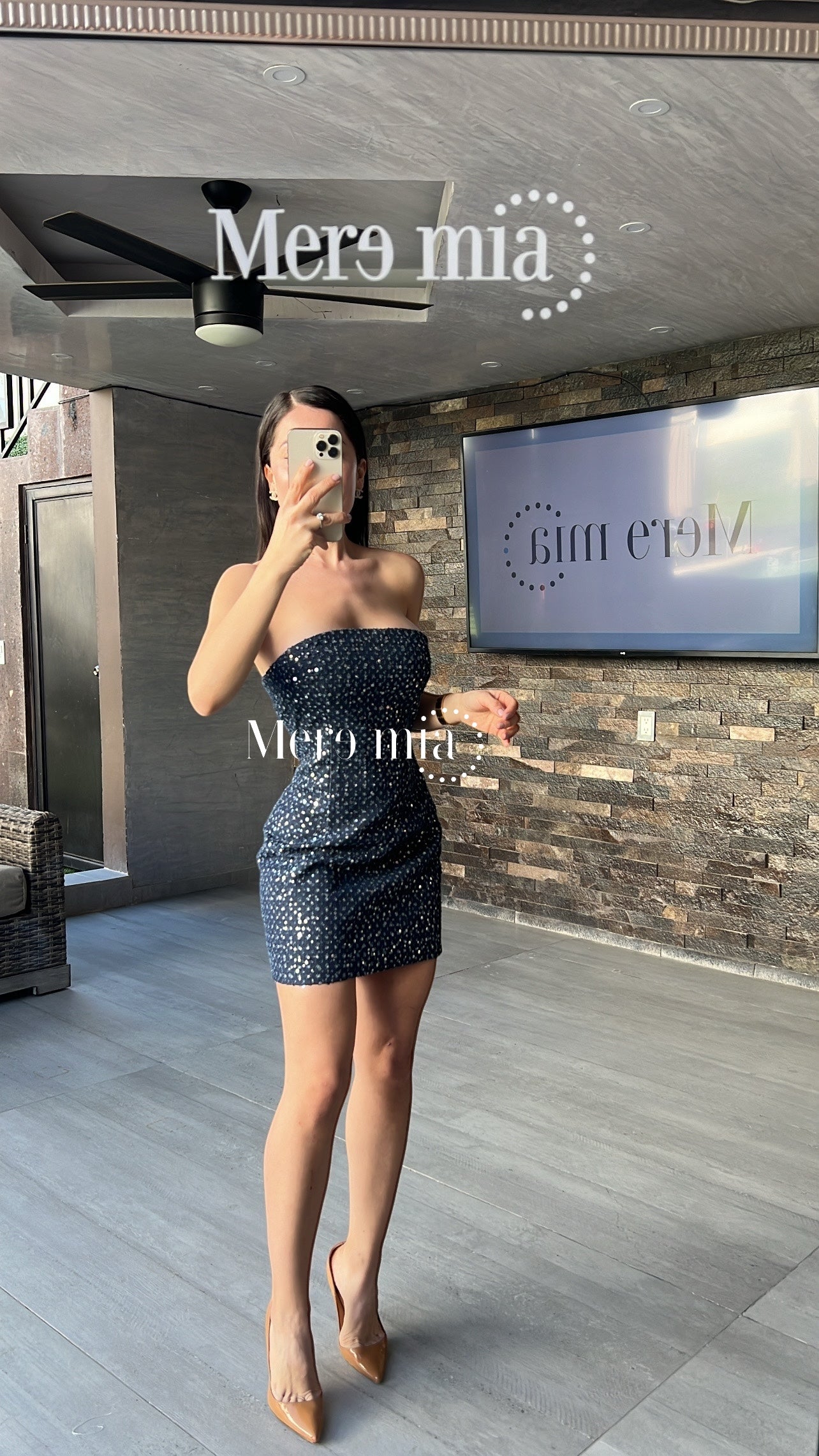 Vestido corto brillos