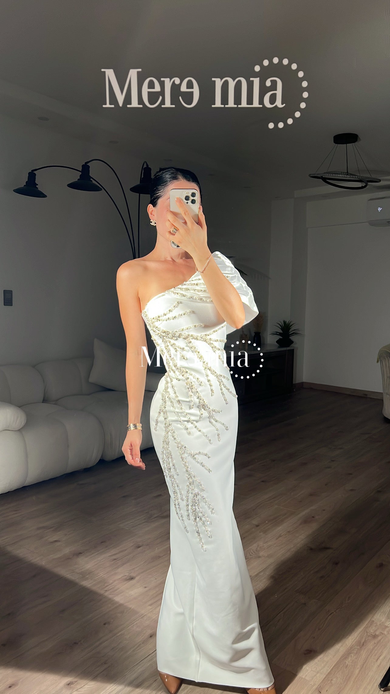 Vestido blanco ramas