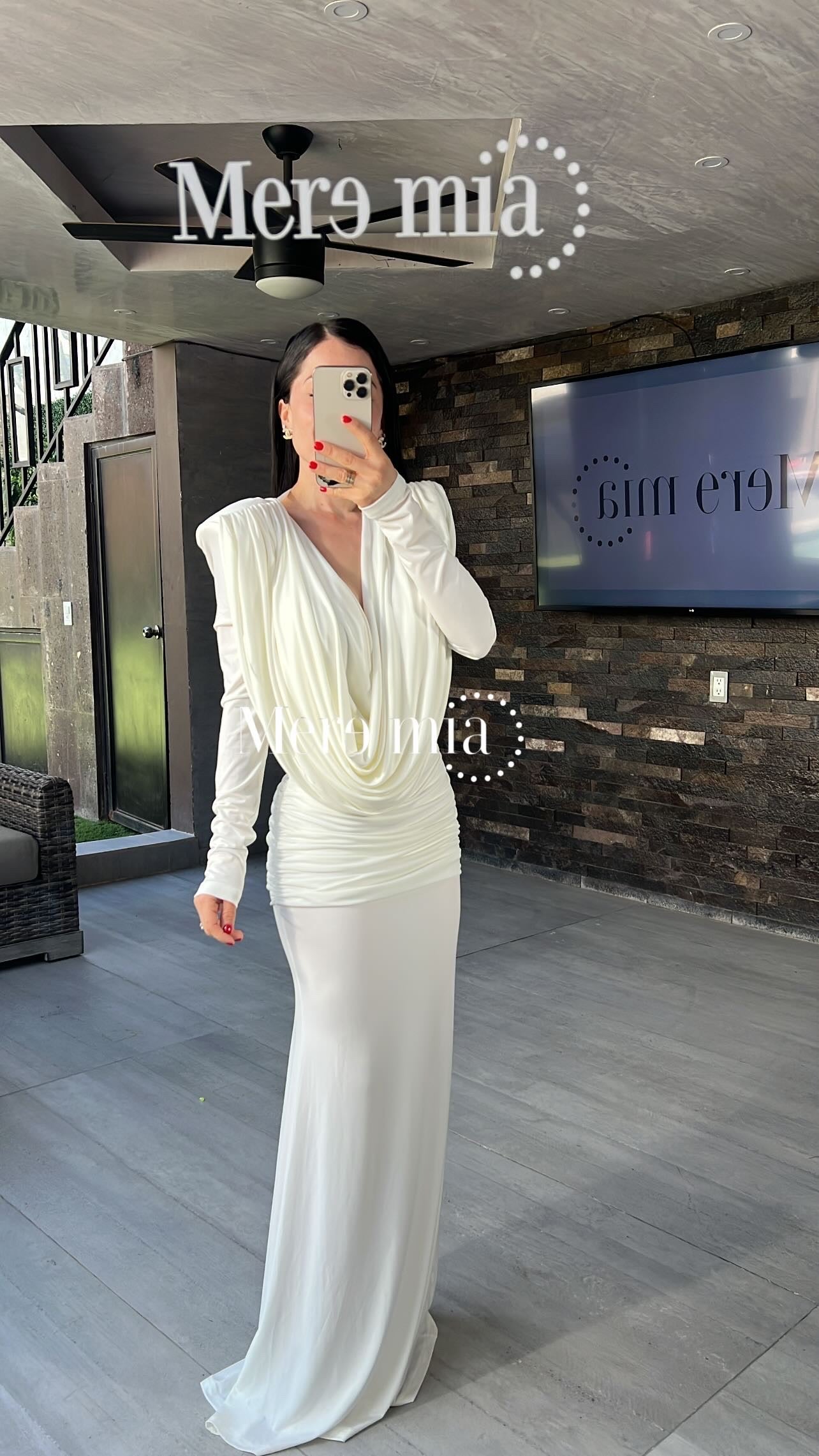 Vestido blanco plisado U