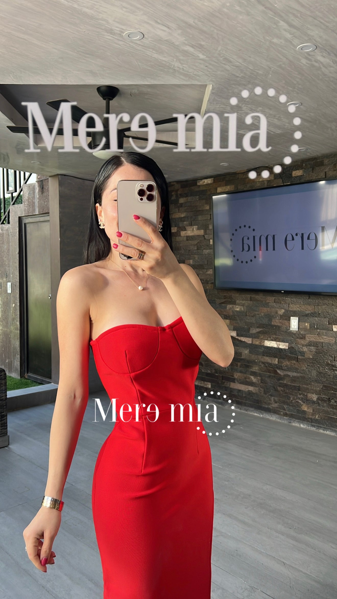 Vestido rojo liso abert