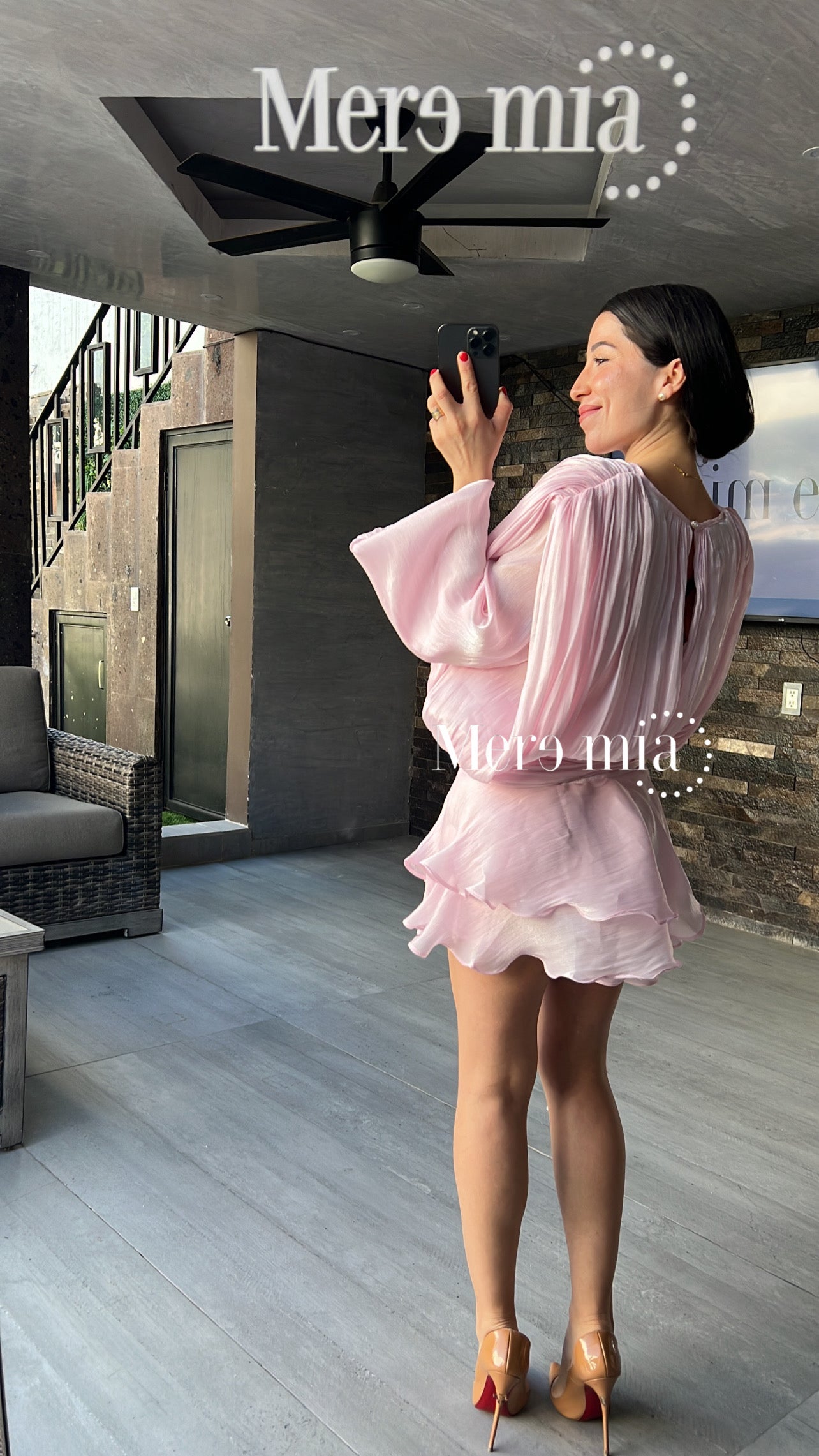 Vestido rosa olanes