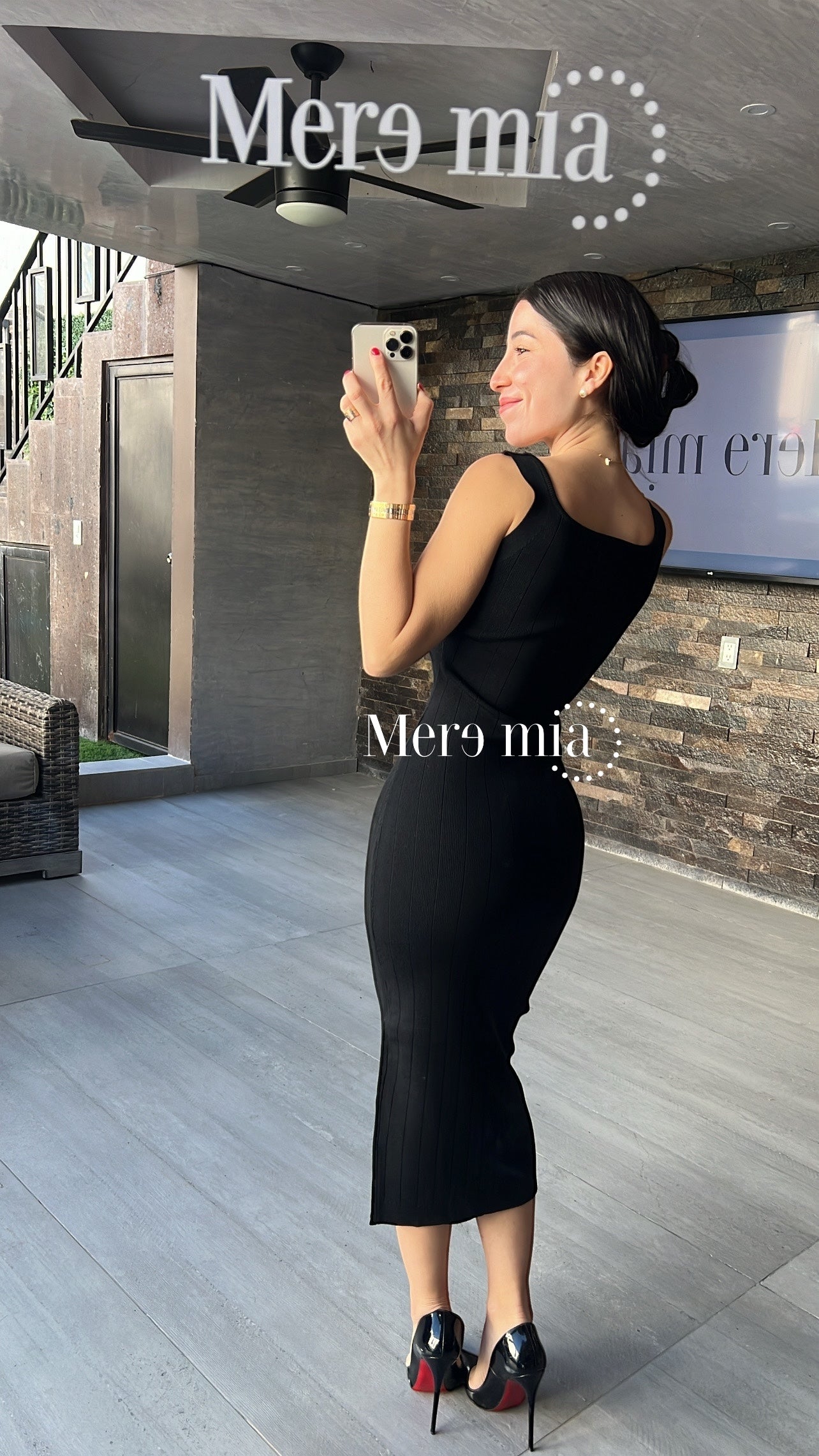 Vestido negro botones