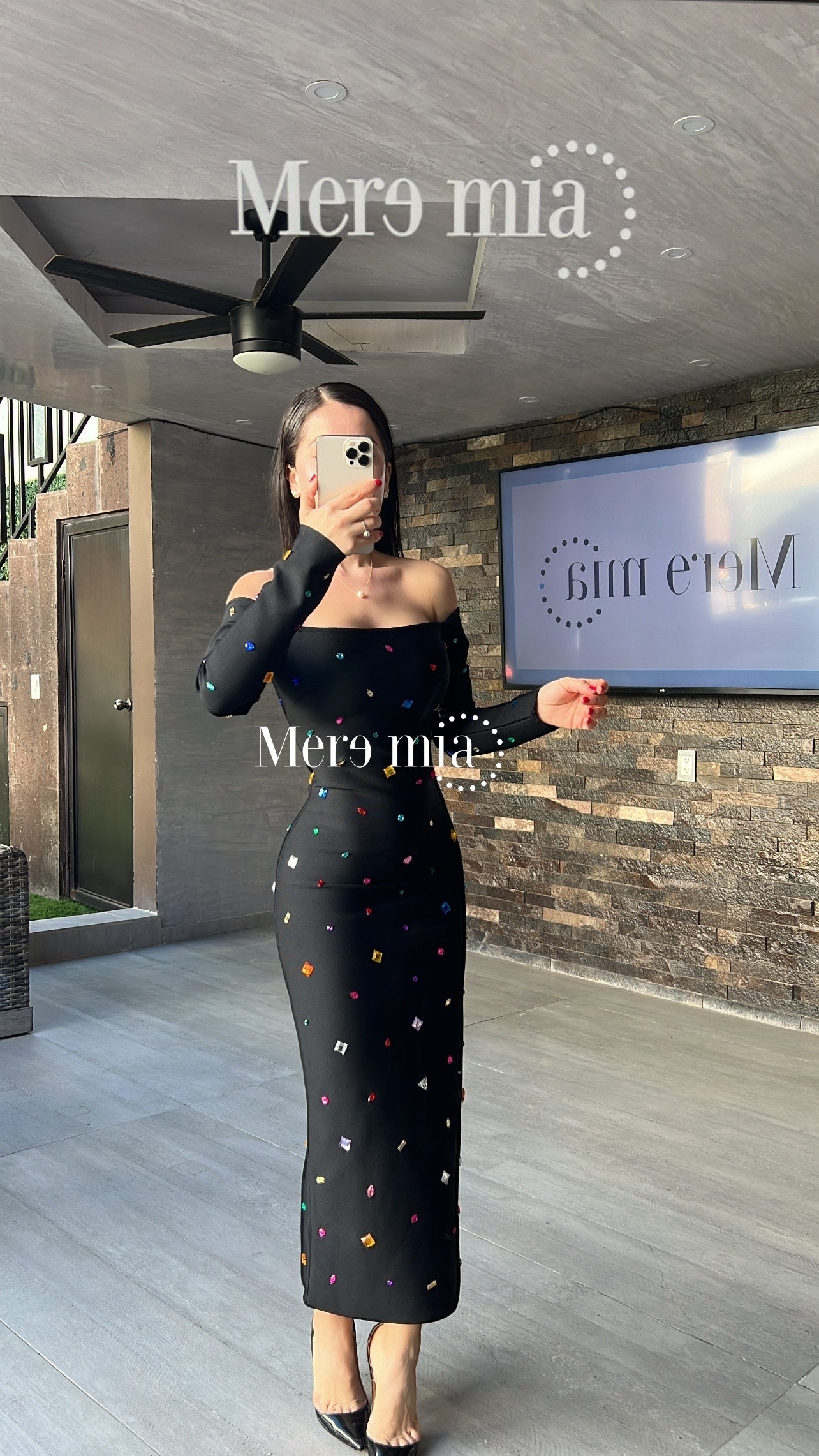 Vestido negro apl colores