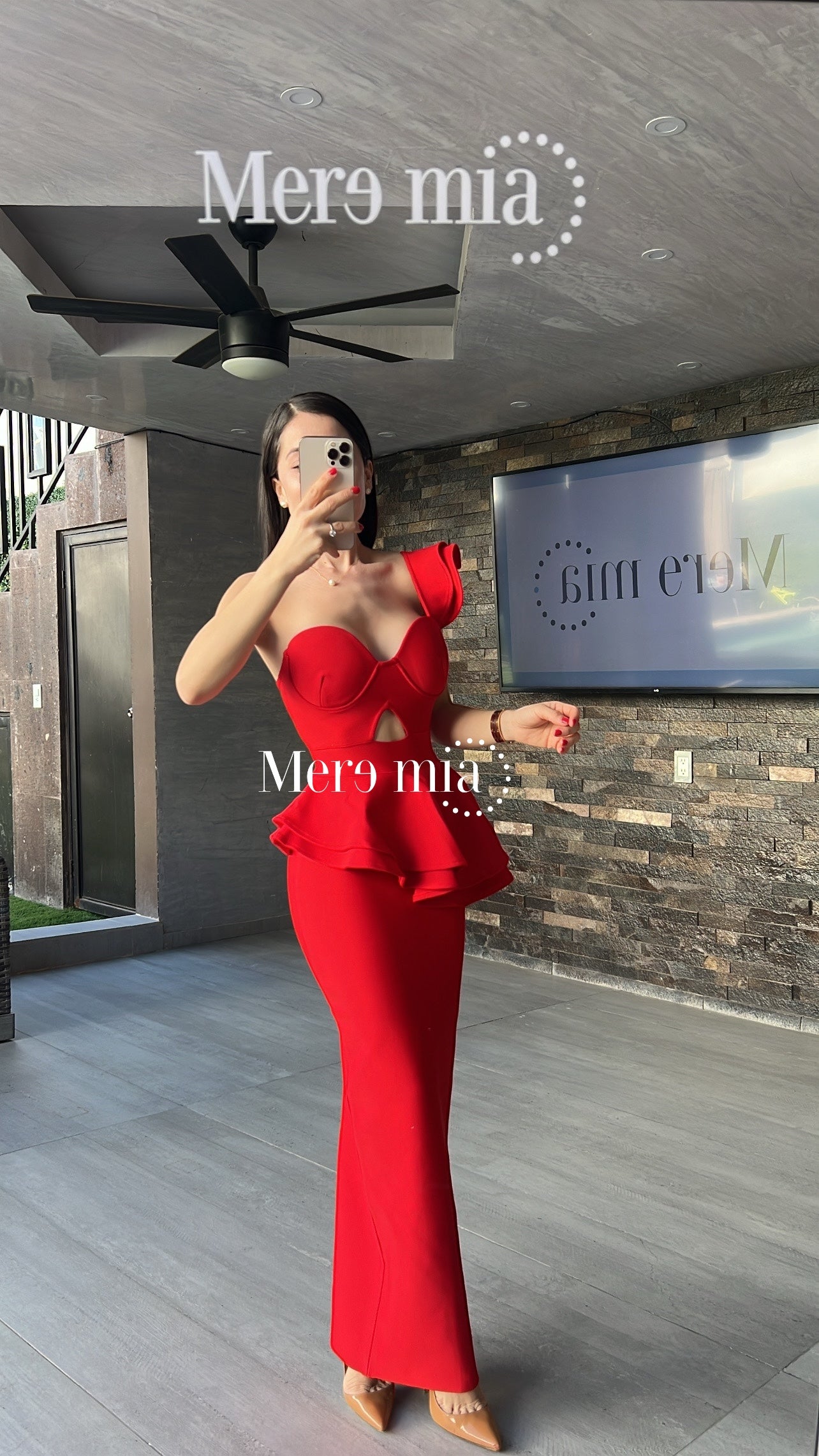 Vestido rojo esc hombro