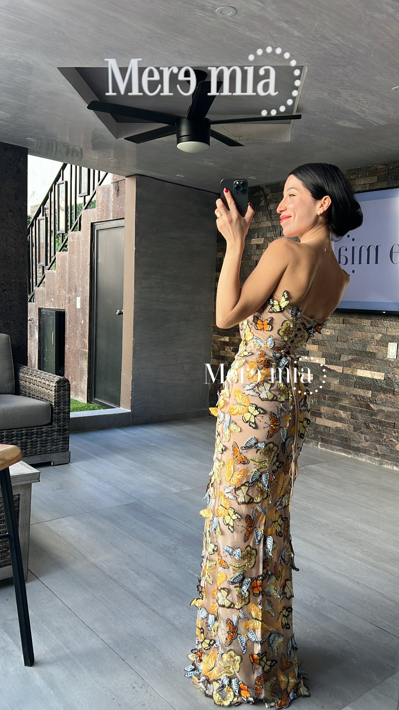 Vestido mariposas strapp