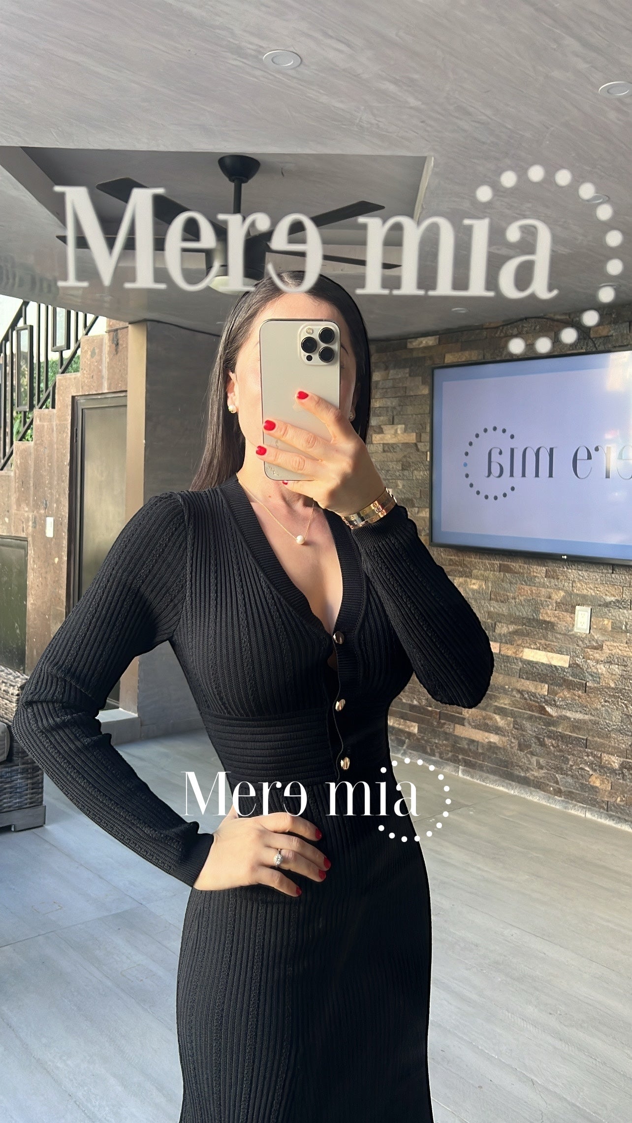 Vestido negro rayado