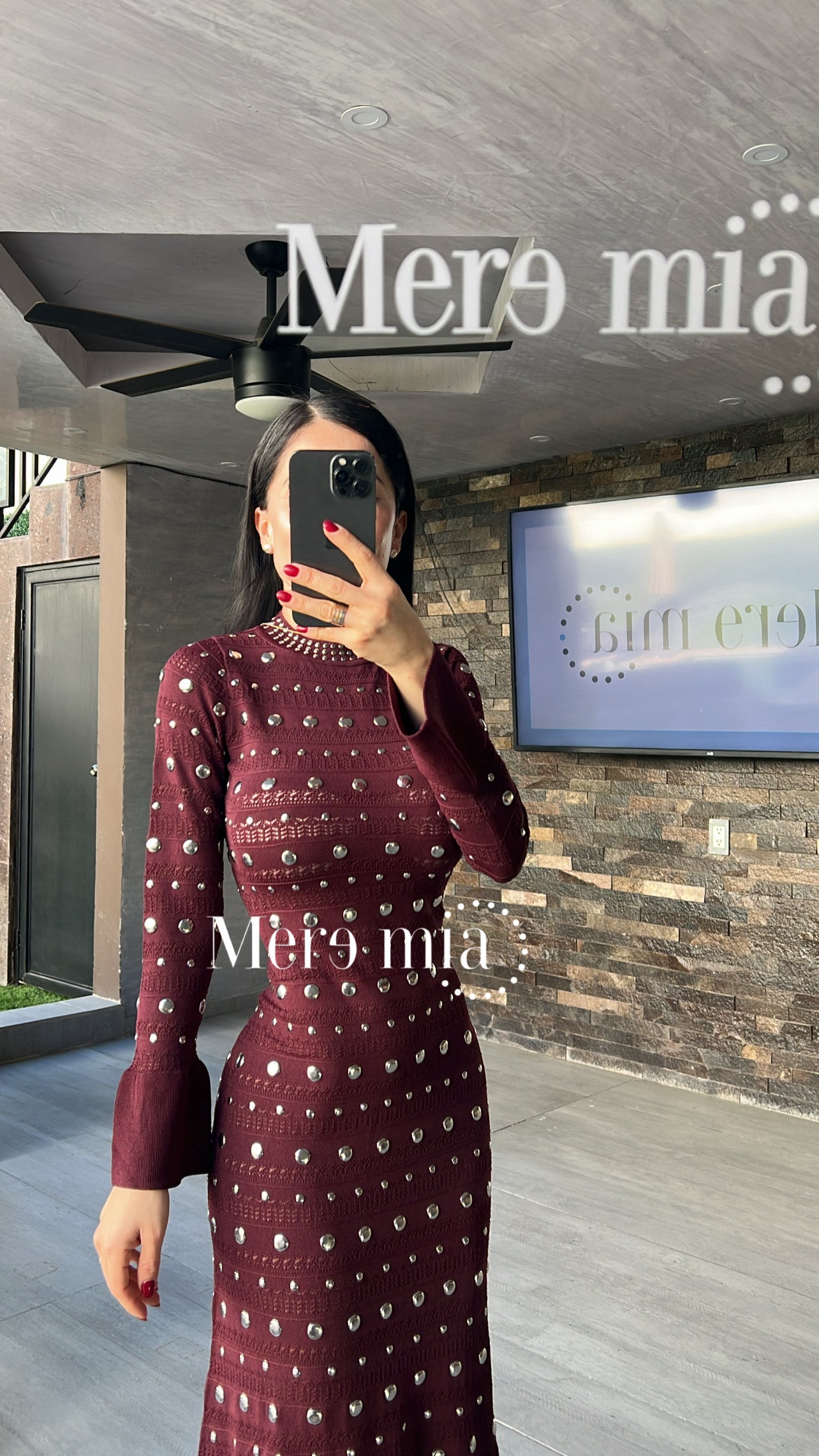 Vestido estoperoles olanes