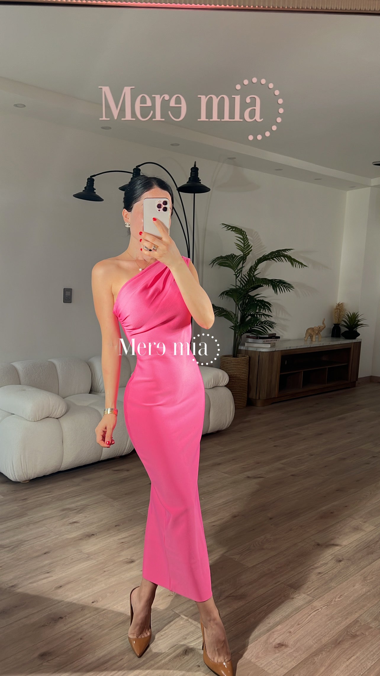 Vestido hombro bugambilia