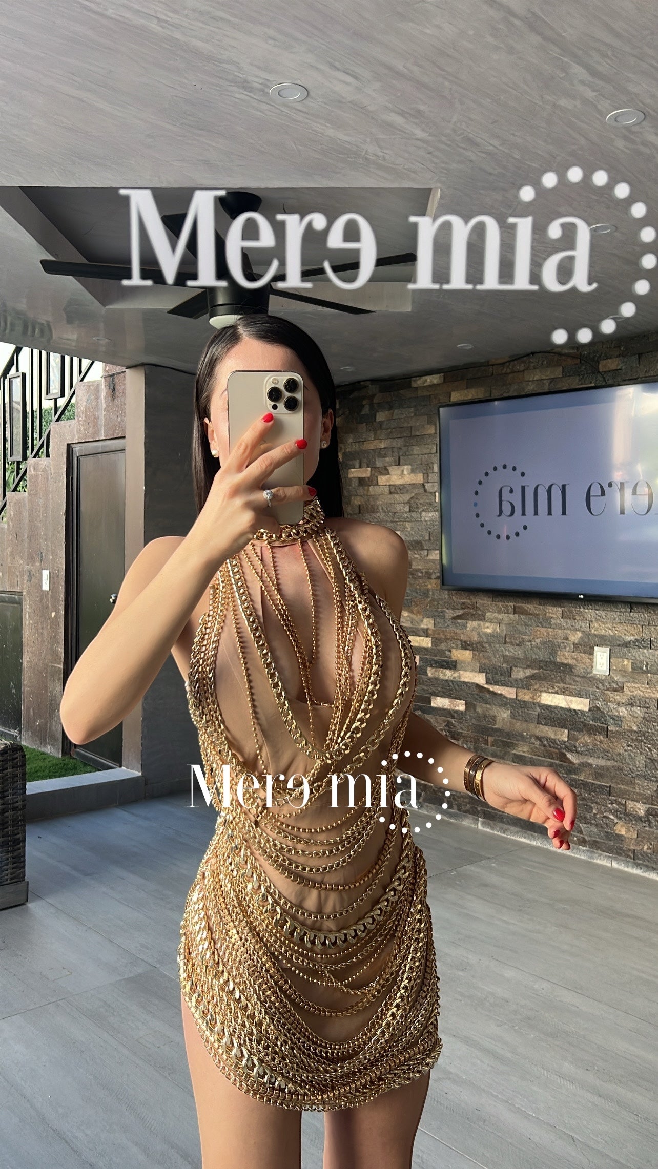 Vestido cadenas cuello