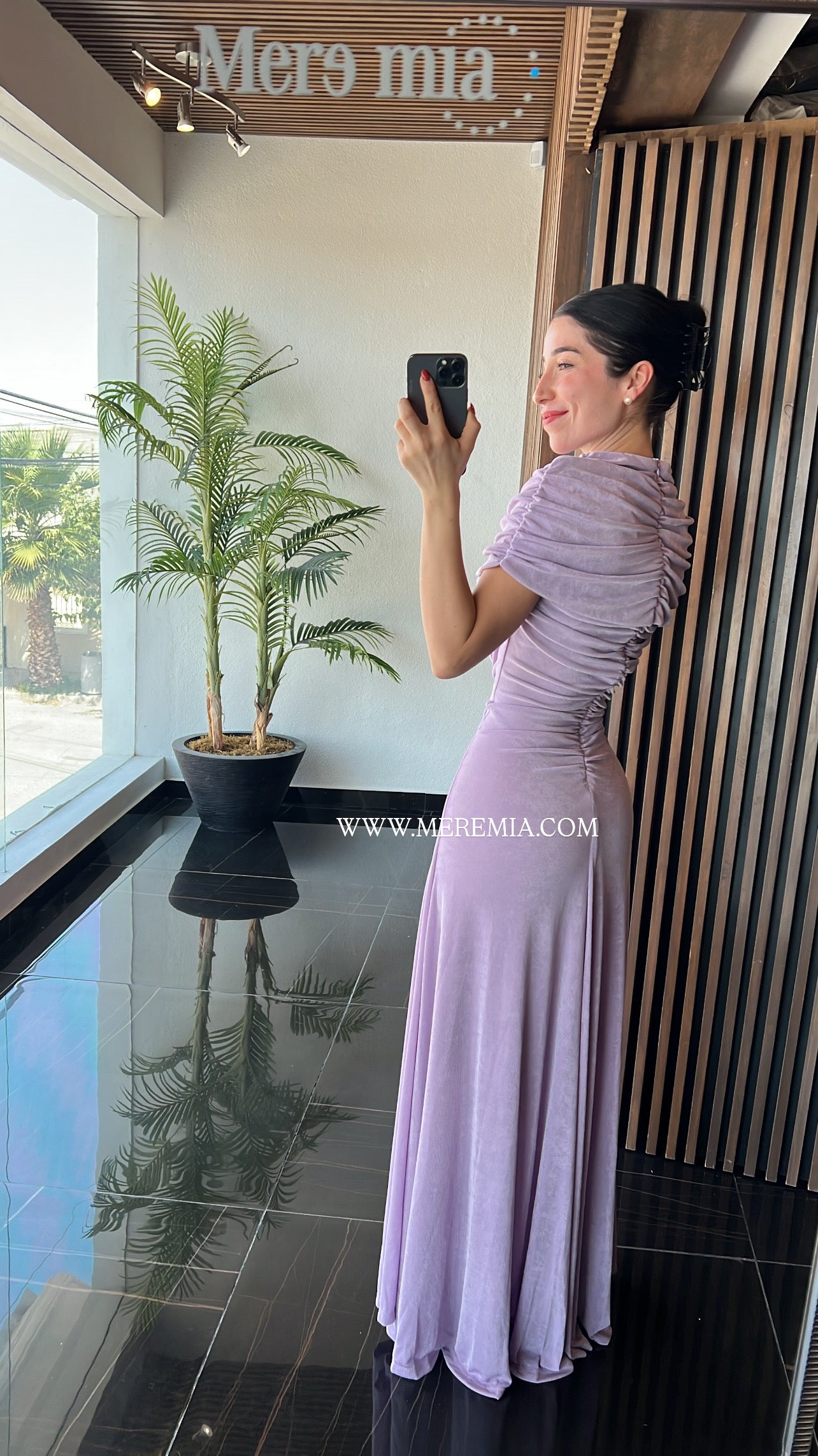 Vestido chal plisado cuello