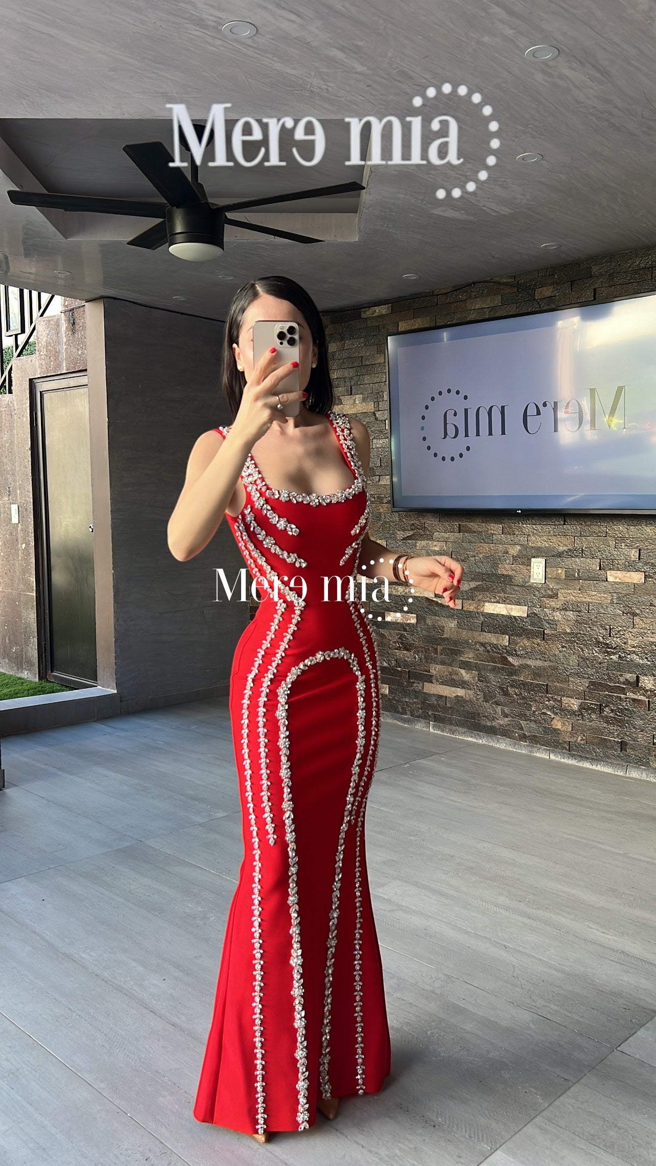 Vestido rojo apl plata