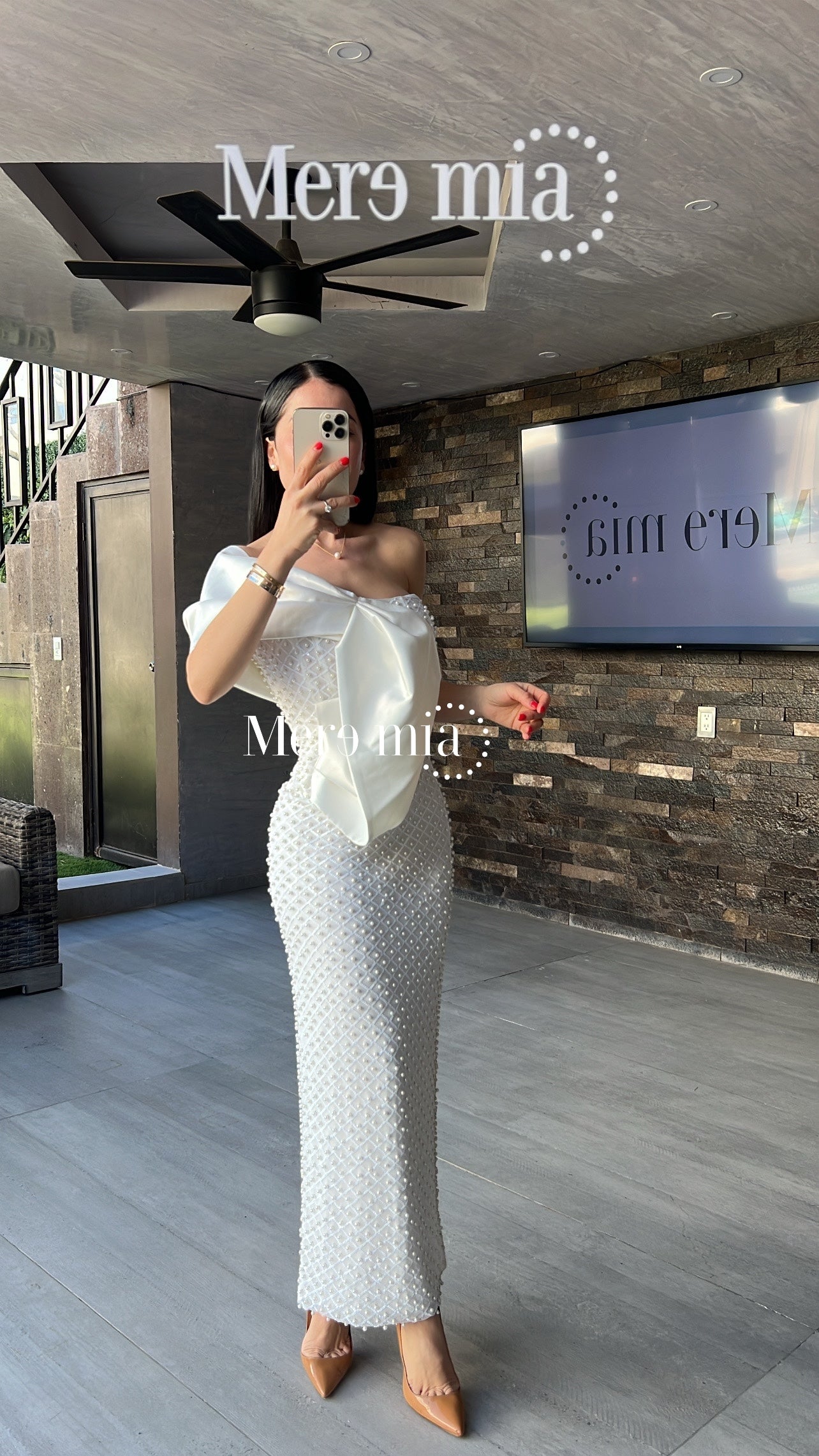 Vestido blanco esc hombro sat