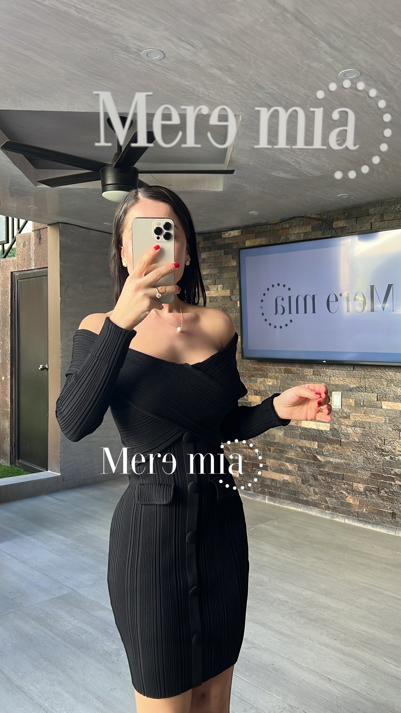 Vestido negro rayado ml