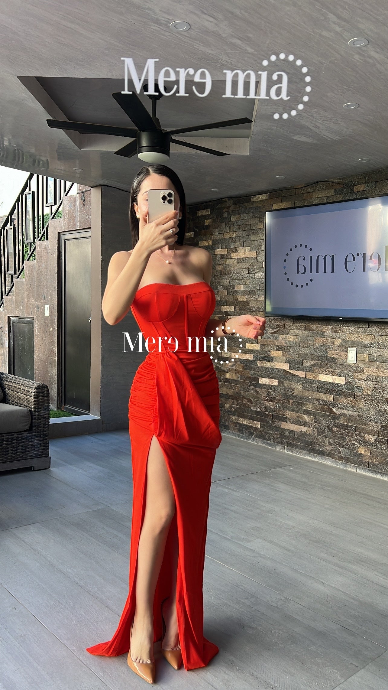 Vestido rojo copas strapp