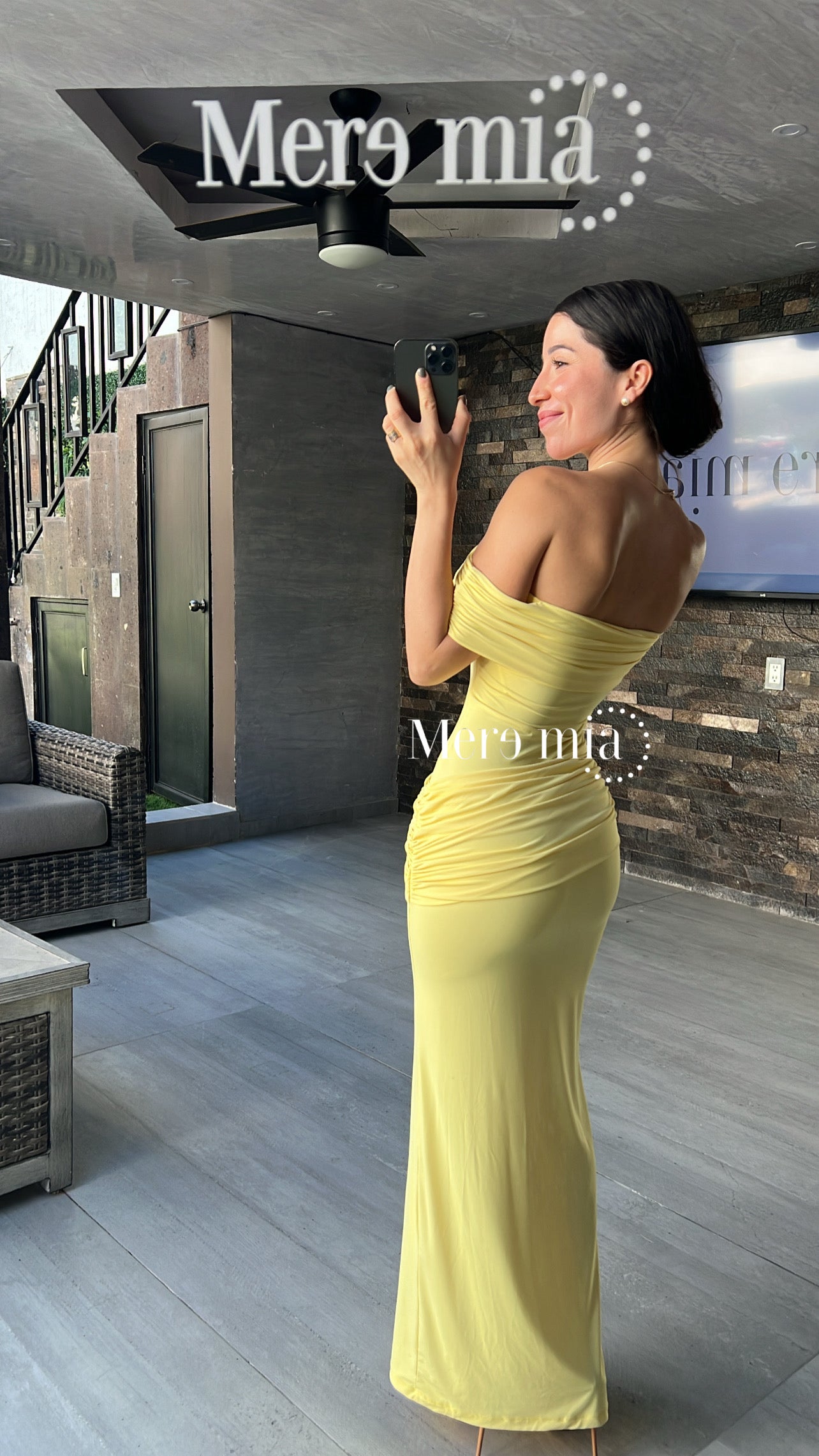 Vestido amarillo ml plisado