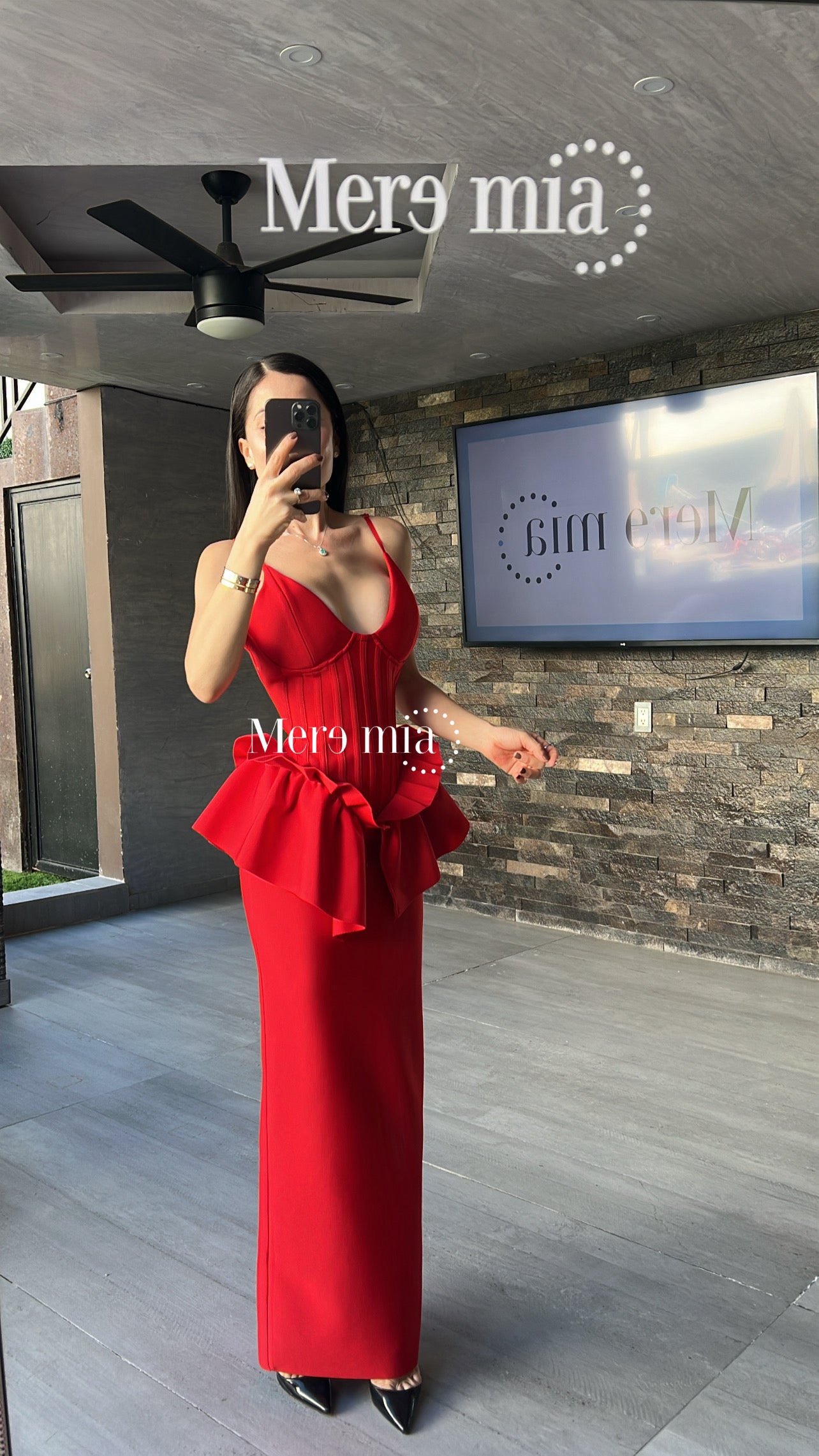 Vestido rojo largo esc