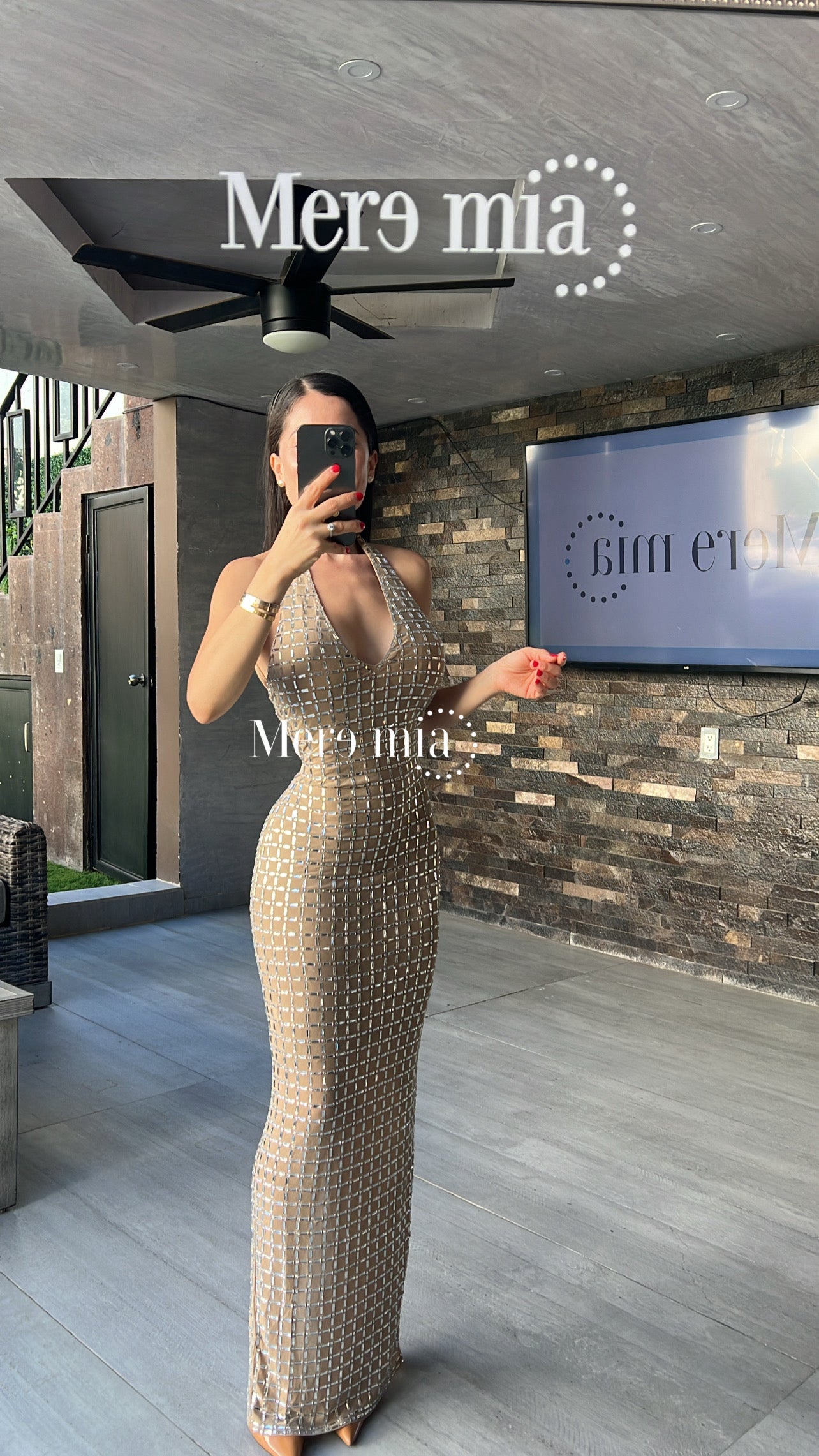 Vestido moka halter plata