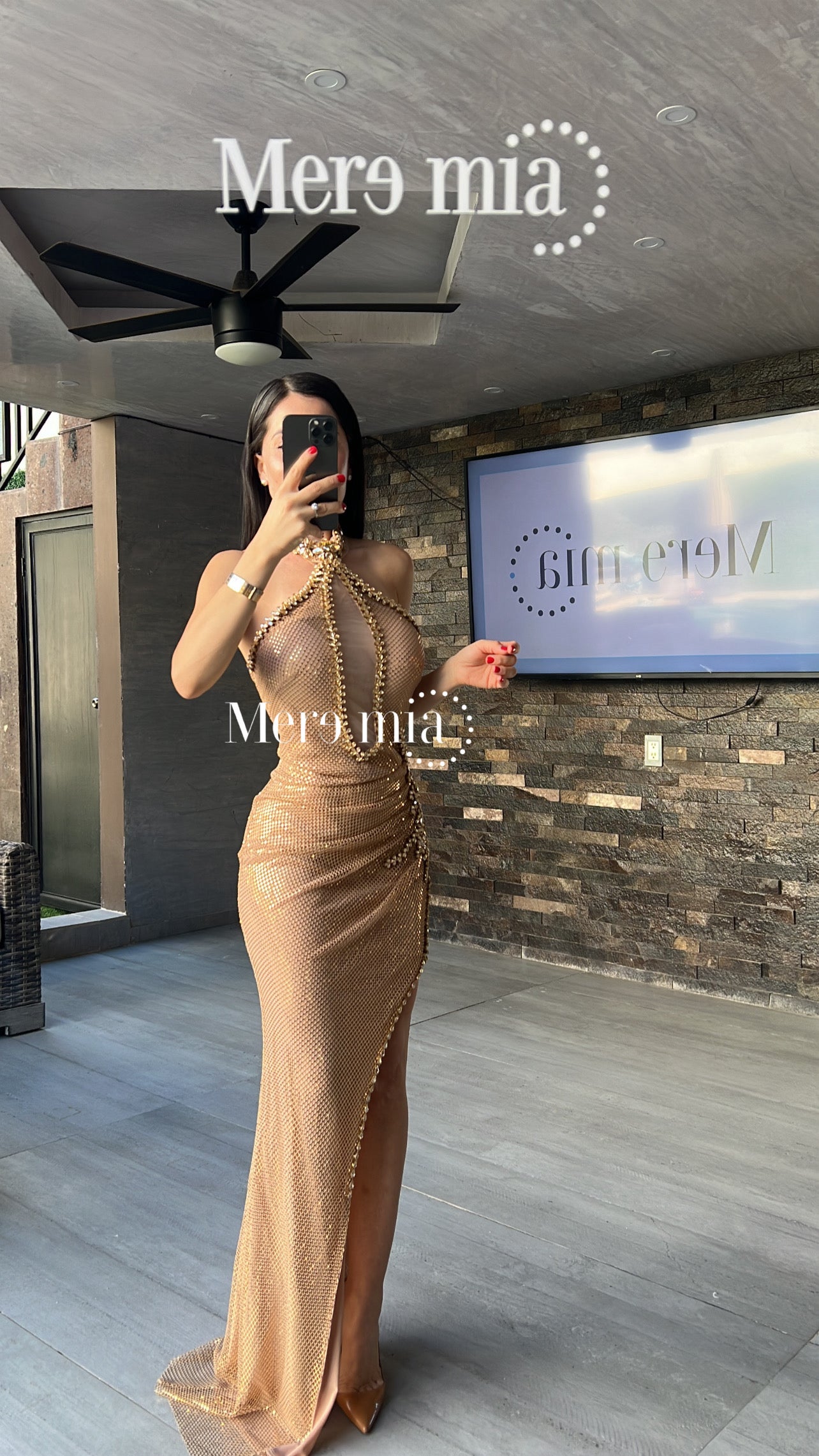 Vestido cobre torn cuello