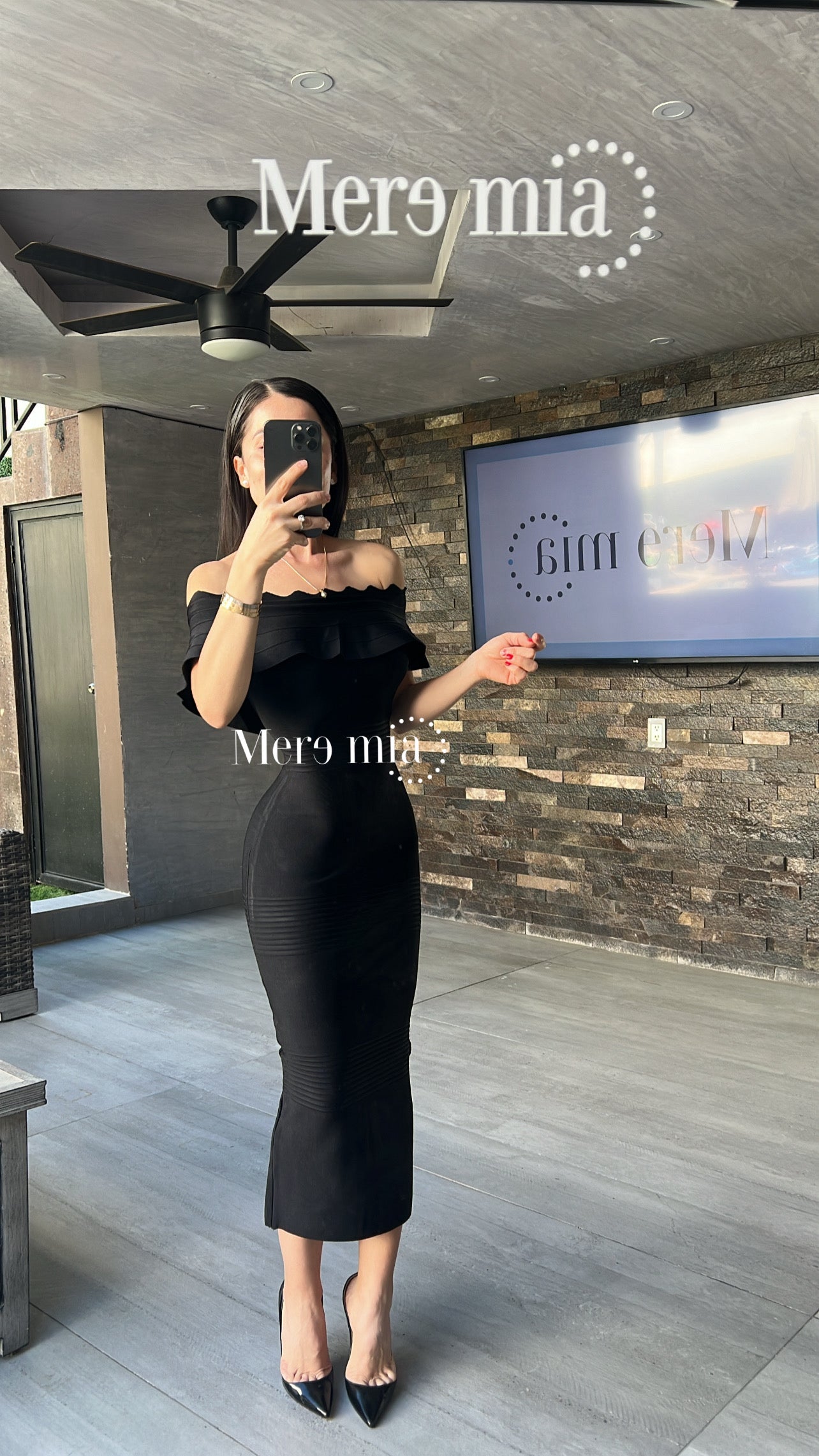 Vestido olan Ruff hombros